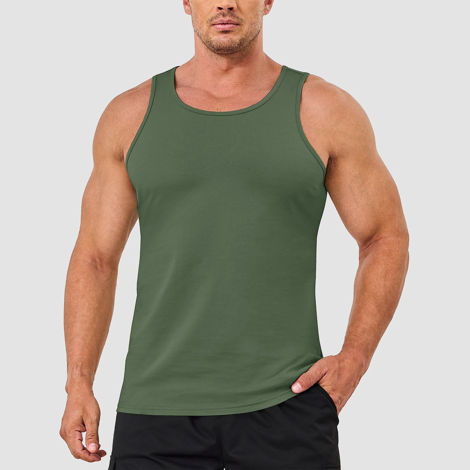 Men's Lightweight Cotton Sleeveless Muscle Tank Top