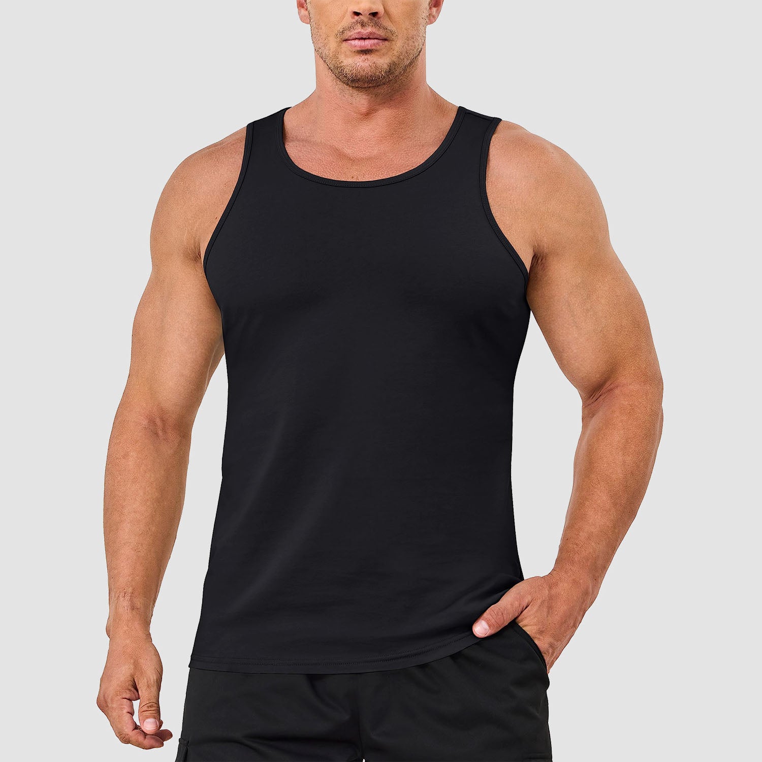 Men's Lightweight Cotton Sleeveless Muscle Tank Top