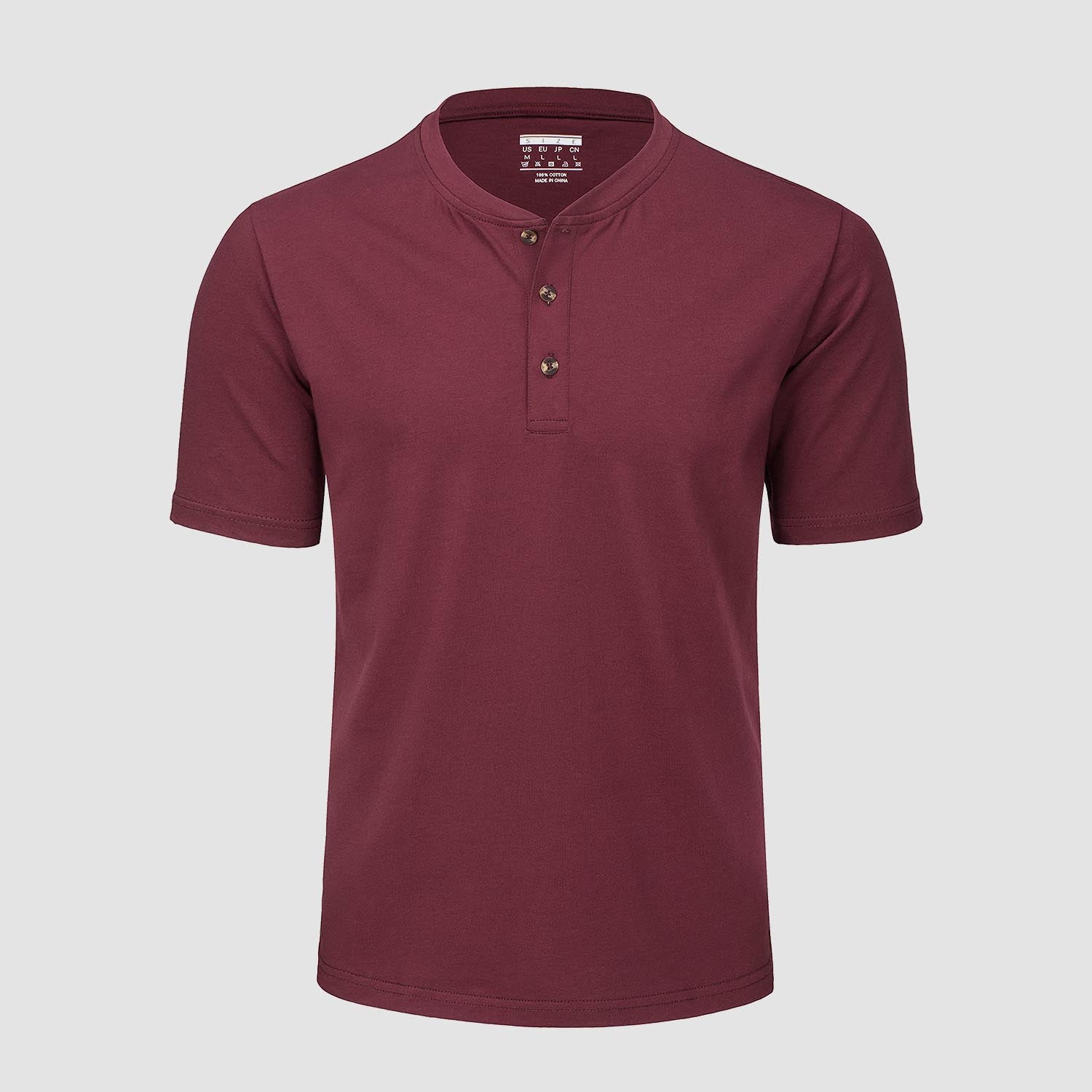 Men's Cotton Henley Shirt Casual Summer T-Shirt - MAGCOMSEN