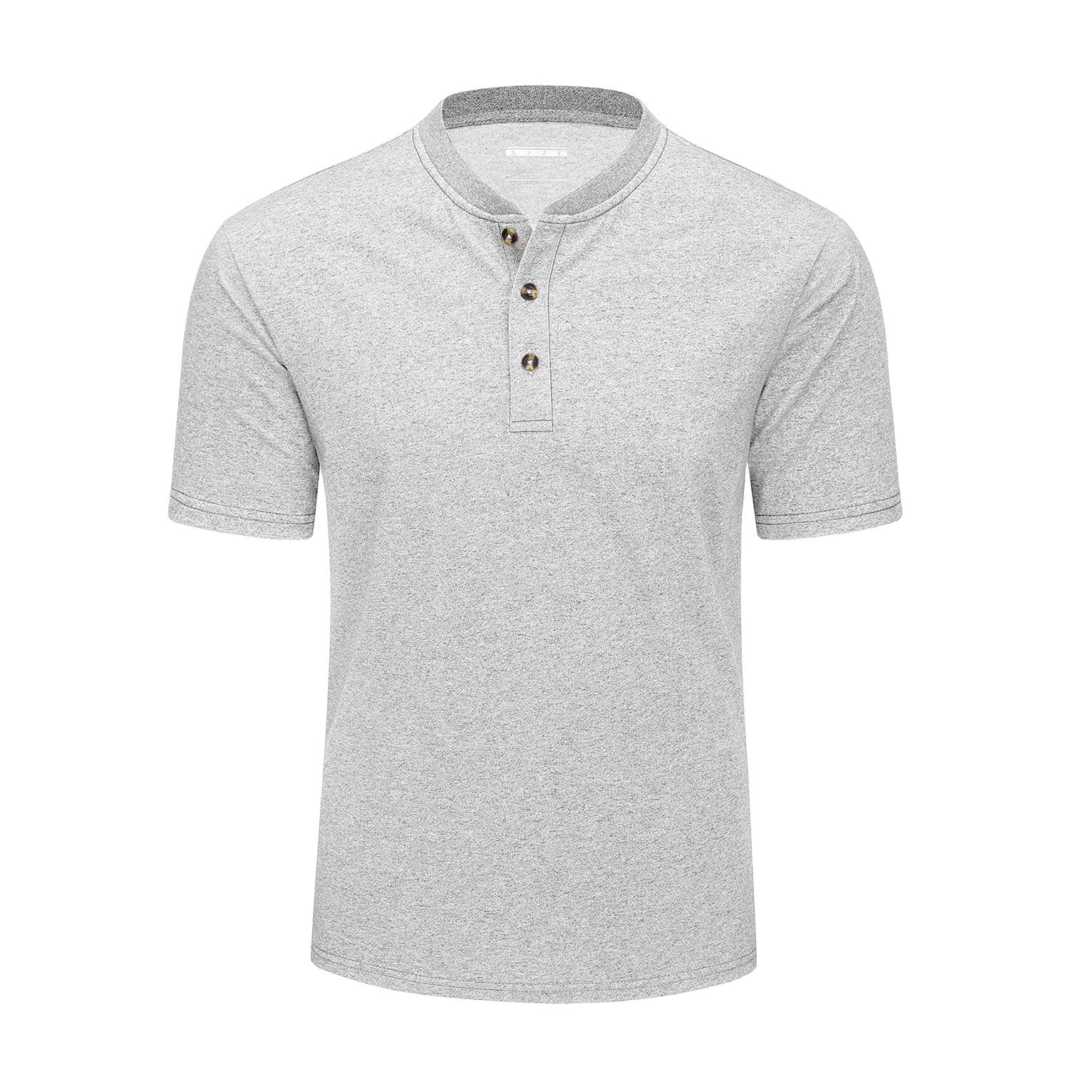 Men's Cotton Henley Shirt Casual Summer T-Shirt - MAGCOMSEN