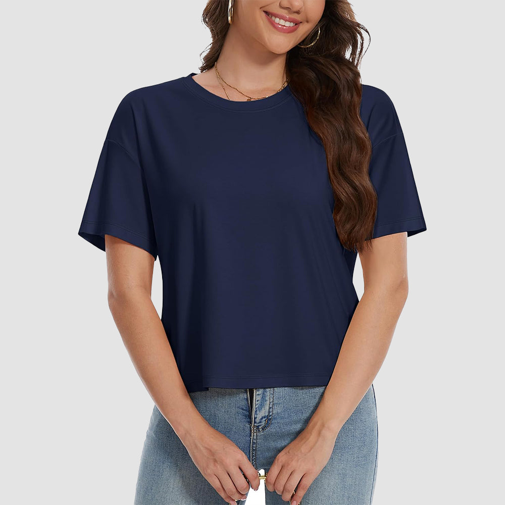 【New In】Women's Cotton UPF 50+ Summer Crop Top T-Shirt