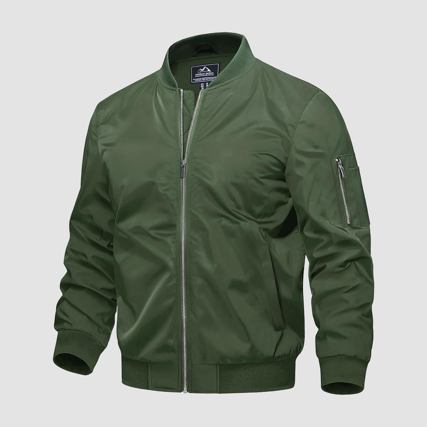 Men's Bomber Jacket, Quilted & Windproof with Pockets - MAGCOMSEN