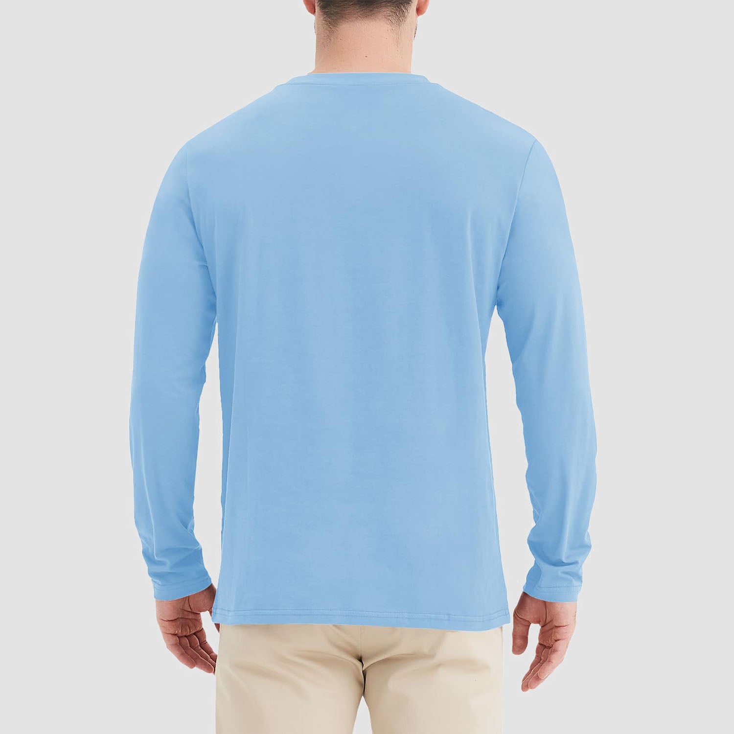 Men's Crew Neck Long Sleeve Shirt Breathable Sports Shirt