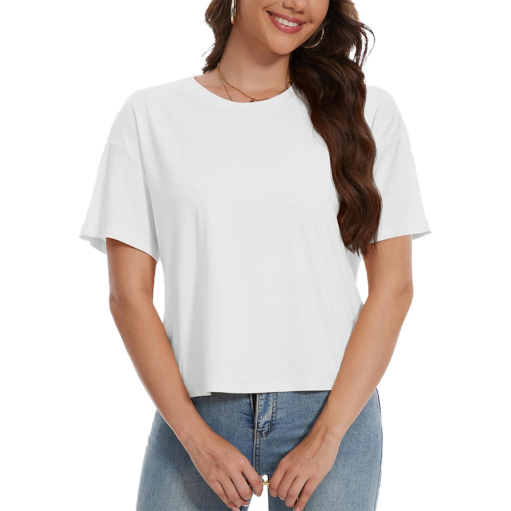 【New In】Women's Cotton UPF 50+ Summer Crop Top T-Shirt