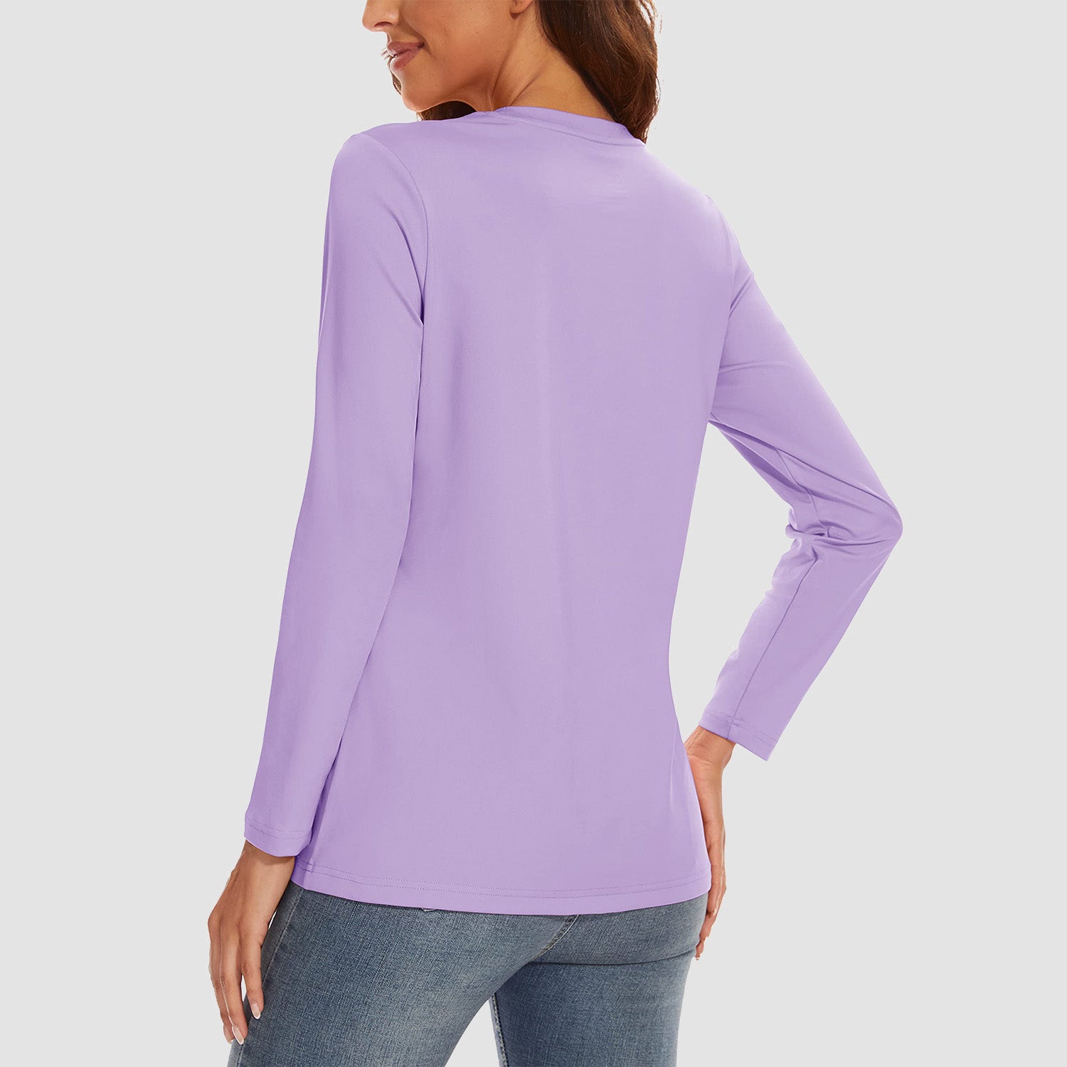 Women's UPF 80+ Long Sleeve Sun Protection Quick-Dry Shirt Light Purple by MAGCOMSEN #Color_Light Purple