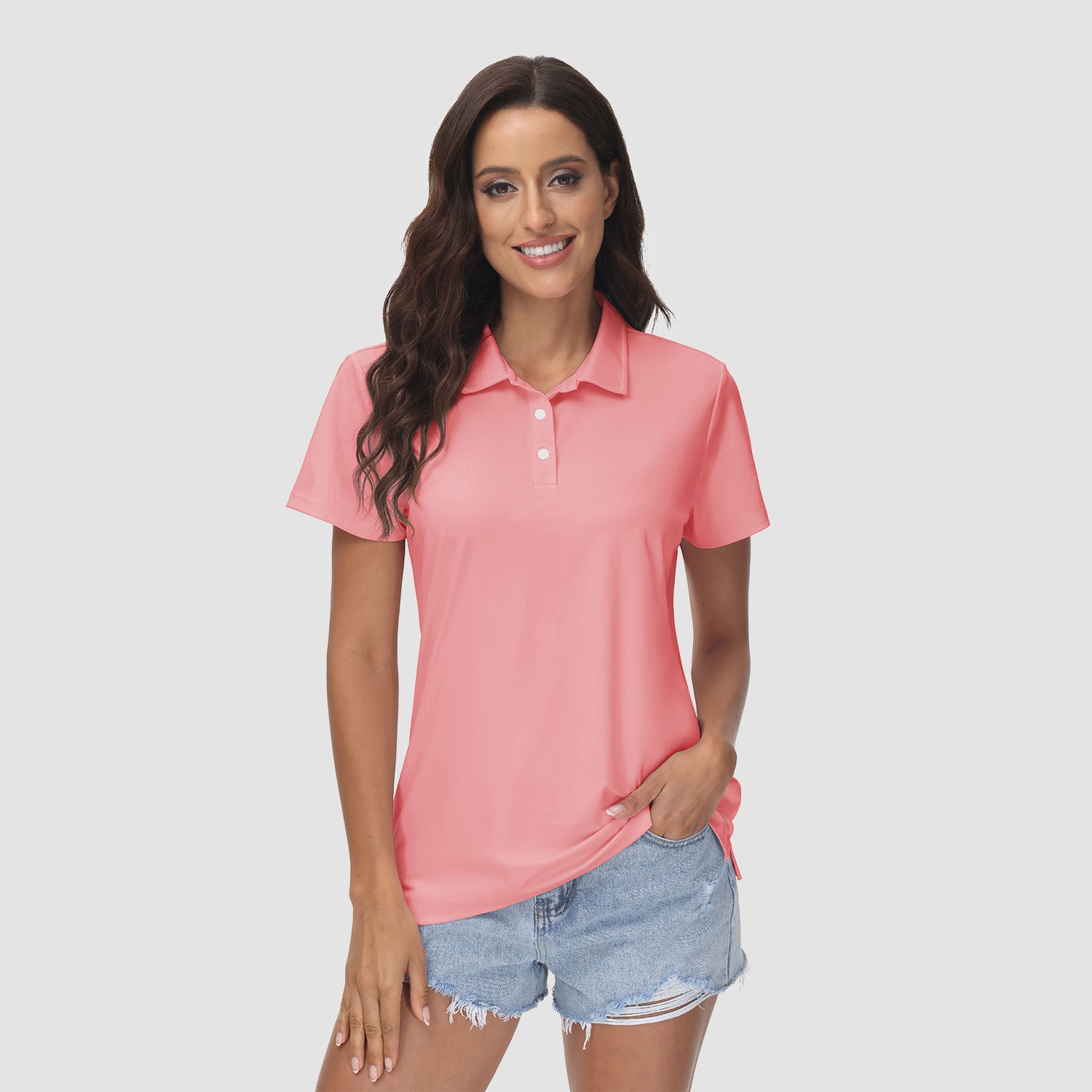 Women's UPF 50+ Sun Protection Polo Shirt, Quick-Dry