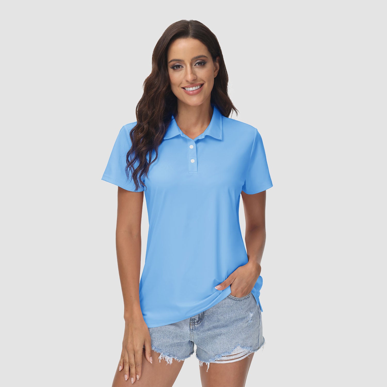 Women's UPF 50+ Sun Protection Polo Shirt, Quick-Dry
