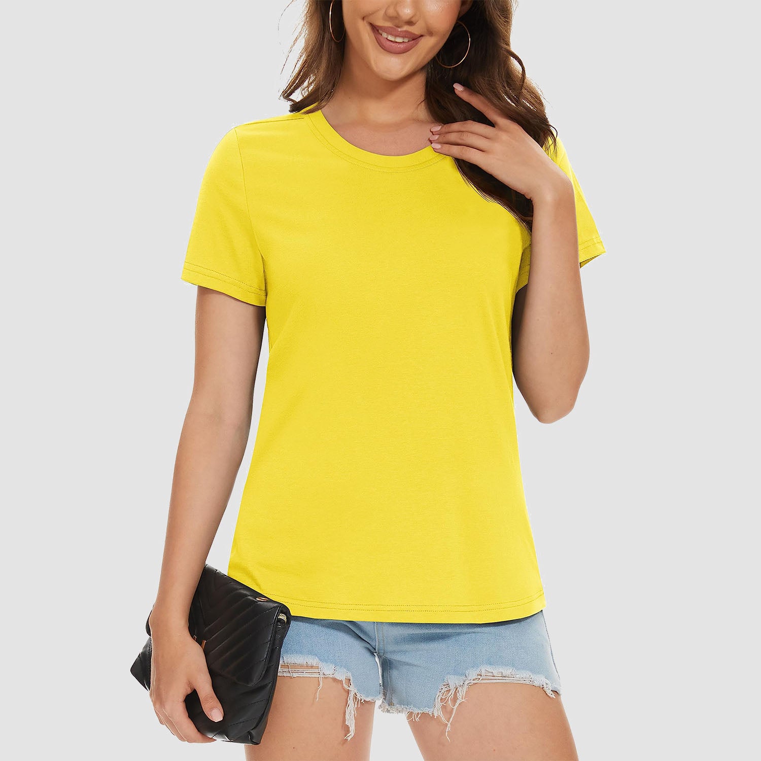 Women's Cotton Crewneck Short Sleeve Casual Tee