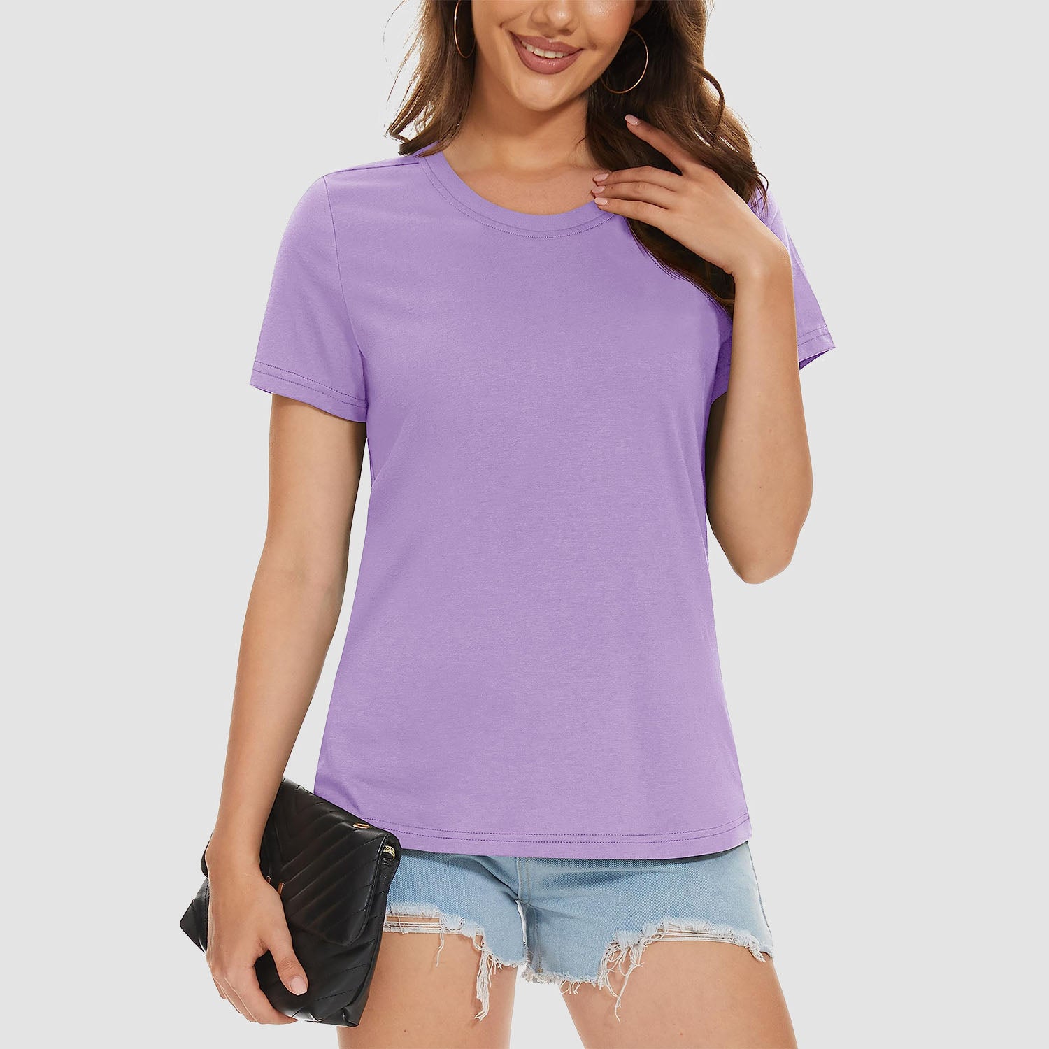 Women's Cotton Crewneck Short Sleeve Casual Tee