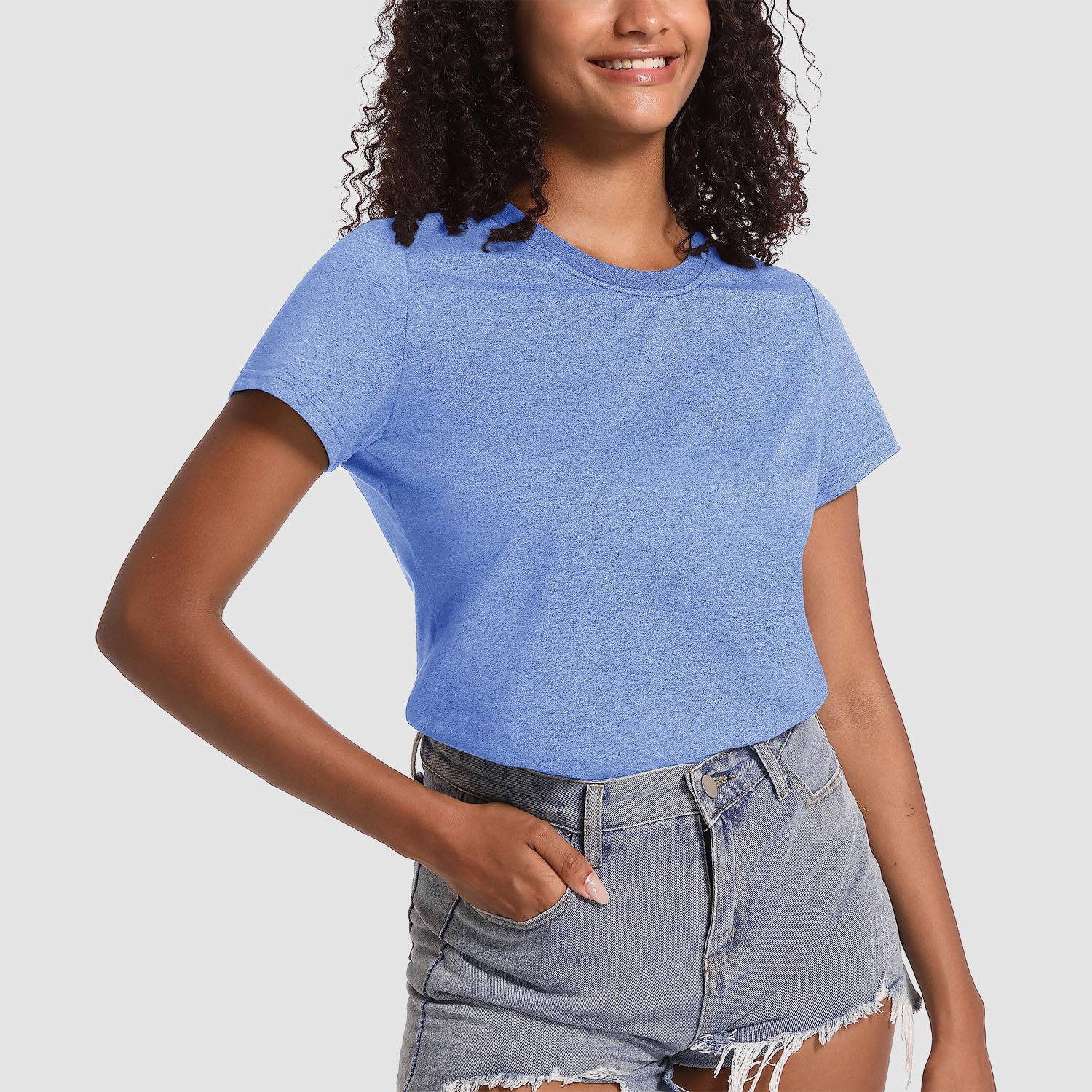 Women's Cotton Crewneck Short Sleeve Casual Tee