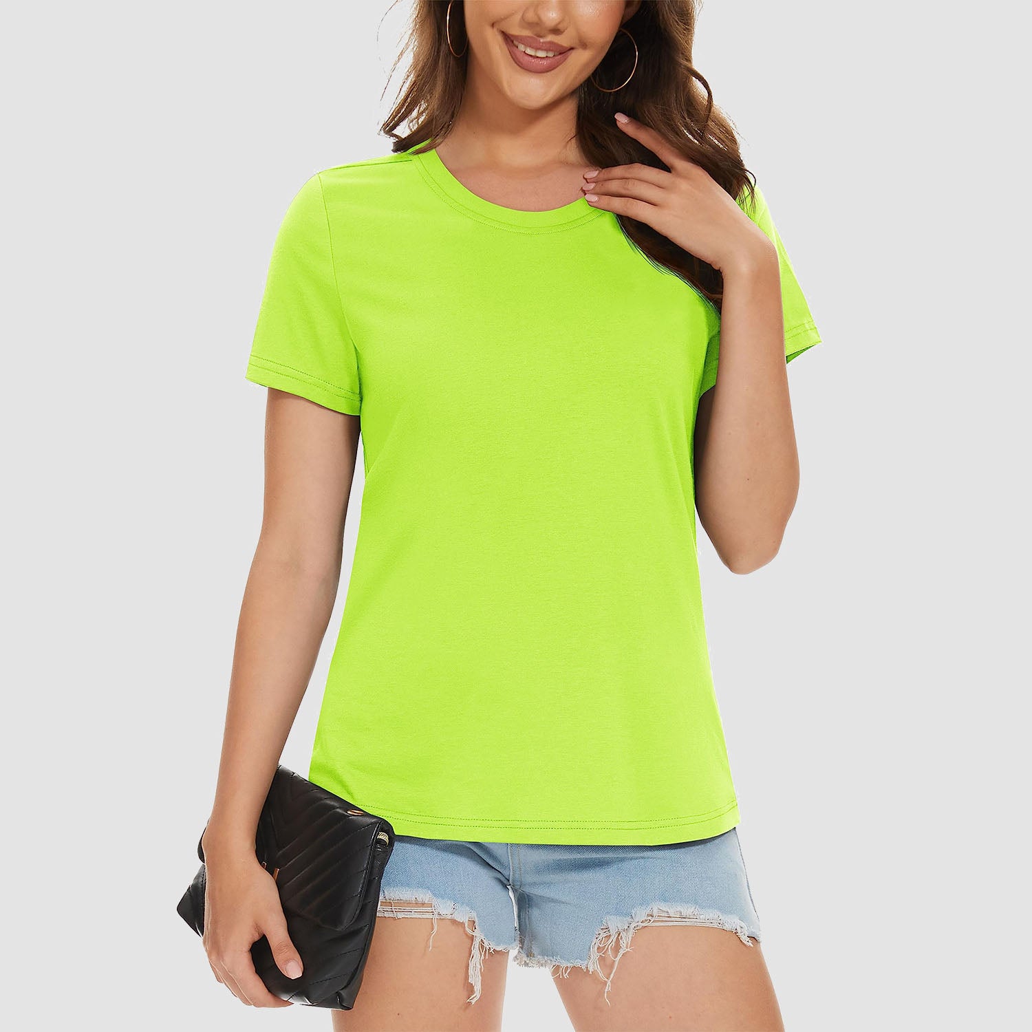 Women's Cotton Crewneck Short Sleeve Casual Tee