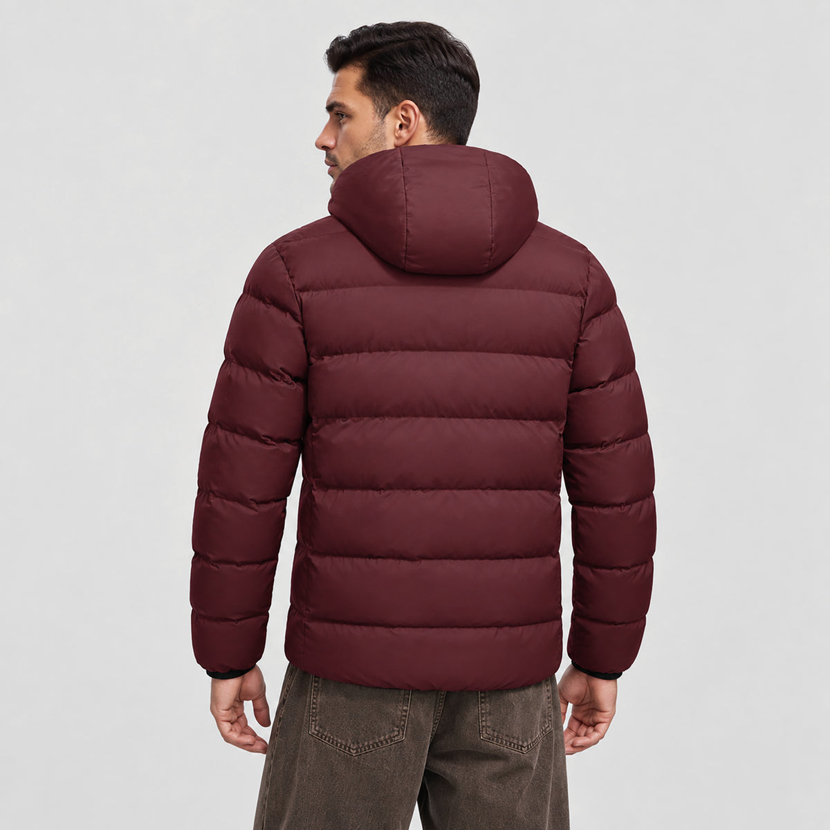 Men's Lightweight Quilted Puffer Jacket with Hood
