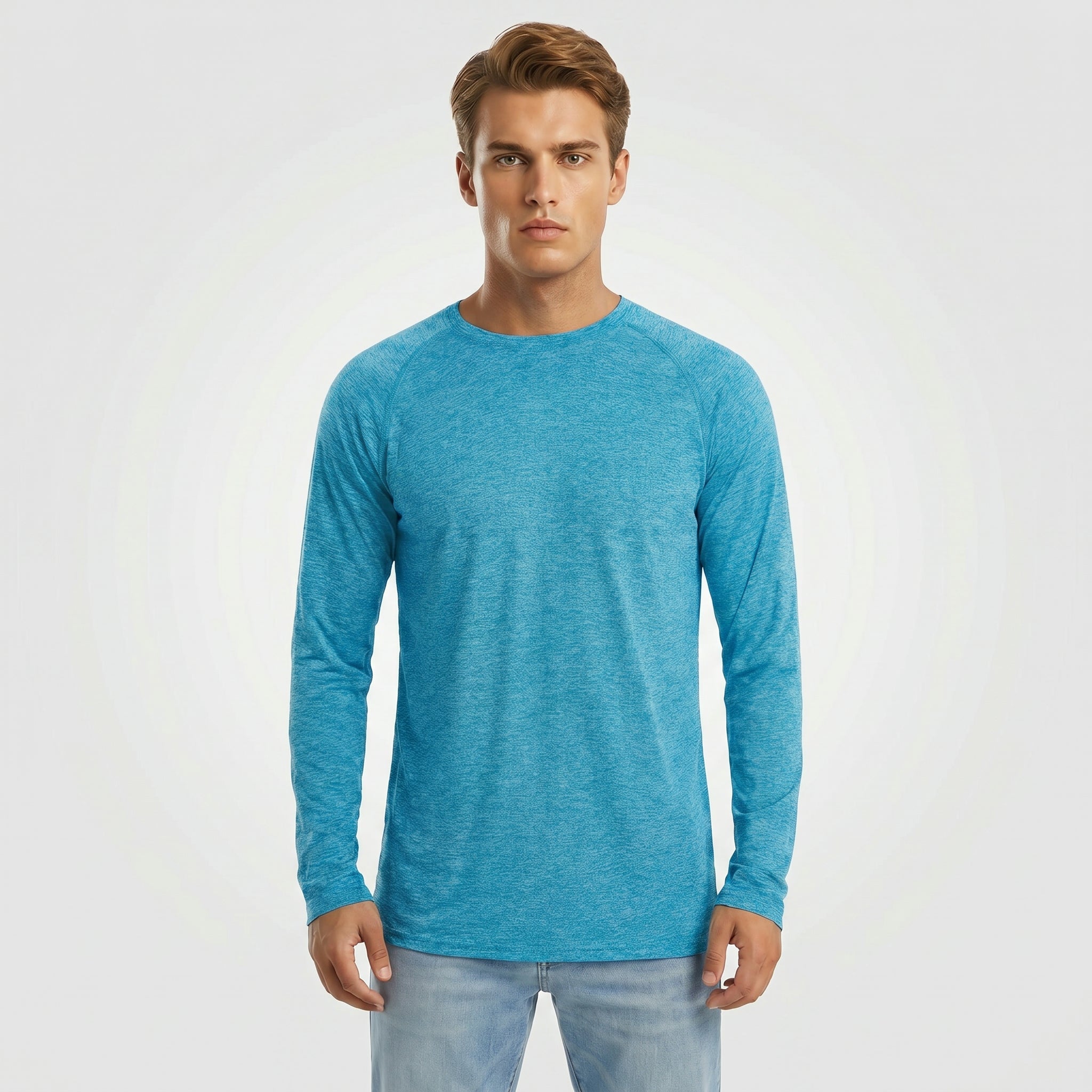 Light Green MAGCOMSEN Men UPF 50 Plus Sun Protection Shirt - Quick Dry Cooling Long Sleeve Raglan Tee in #Color_Light Green