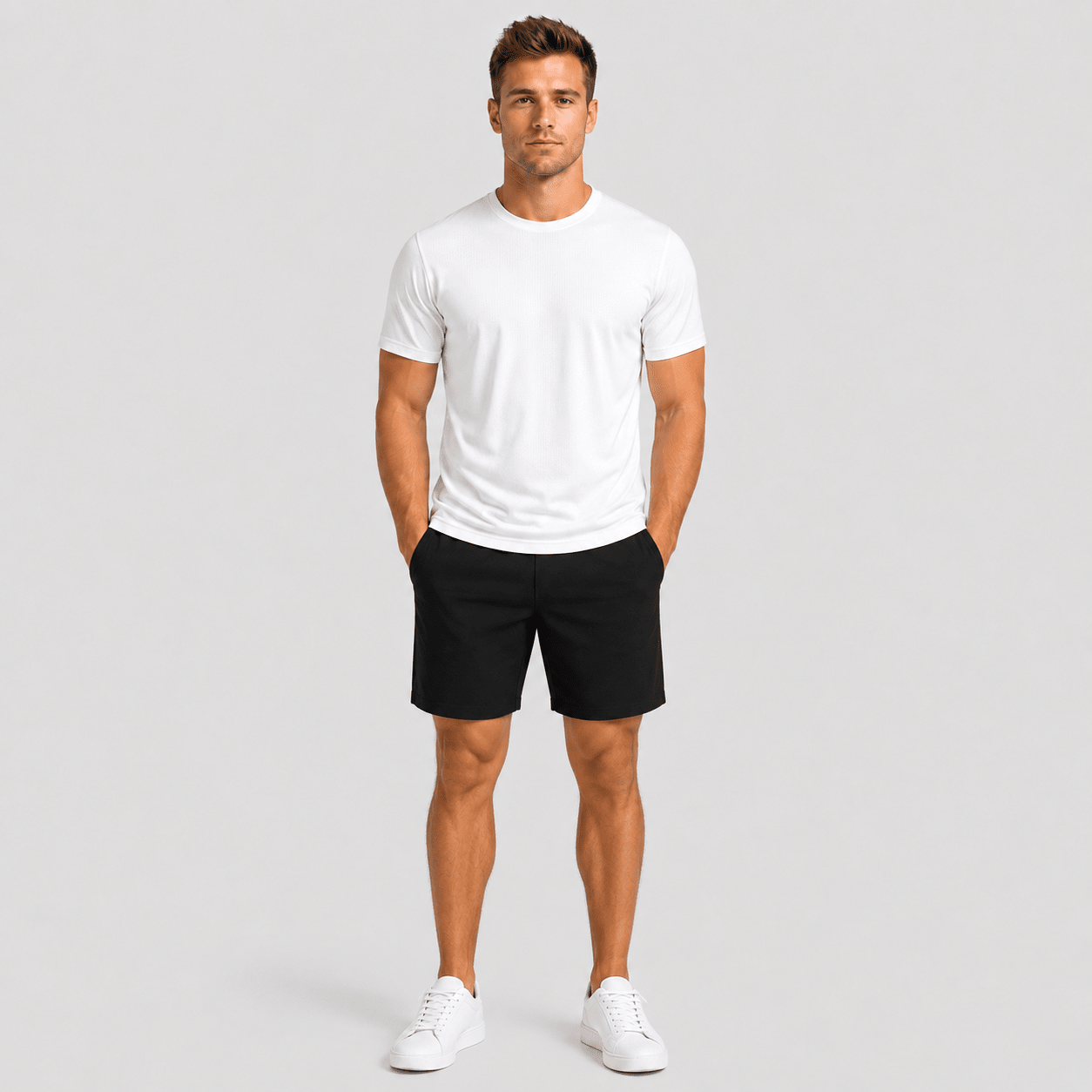 Men's Breathable Mesh Workout T-Shirt – Quick Dry 4-Way Stretch White by MAGCOMSEN