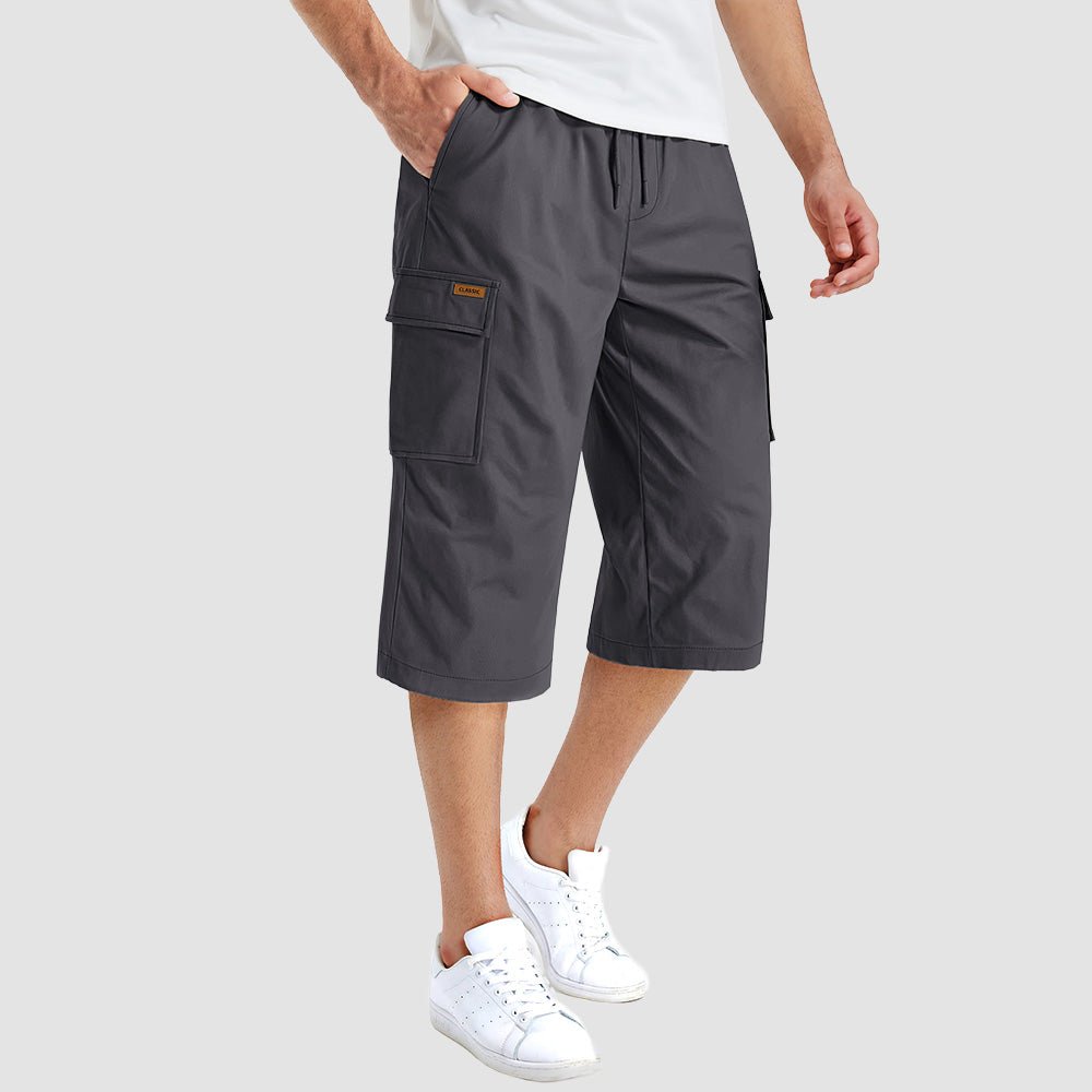 Men's Cotton Cargo Shorts - Below Knee Stretch Work Shorts Deep Grey by MAGCOMSEN