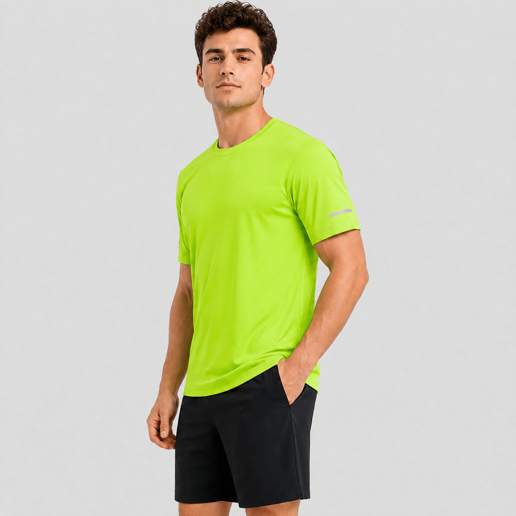Green MAGCOMSEN Men's Dry Fit Sun Protection Stretch Training & Sports T-Shirts in #Color_Green