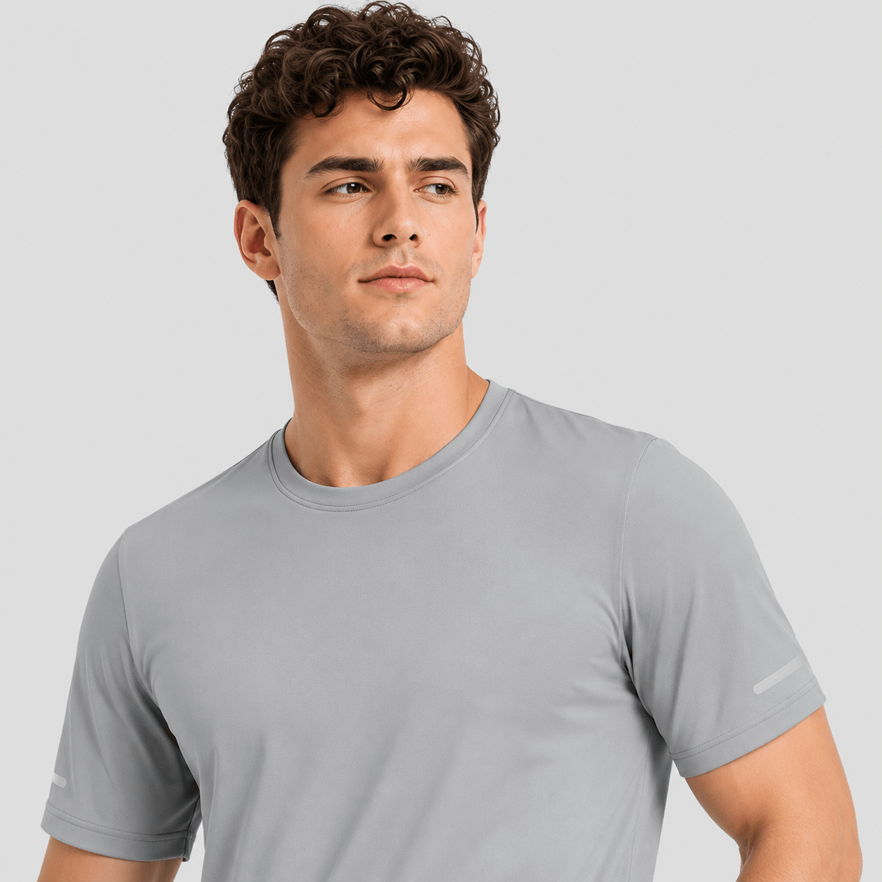 Light Grey MAGCOMSEN Men's Dry Fit Sun Protection Stretch Training & Sports T-Shirts in #Color_Light Grey