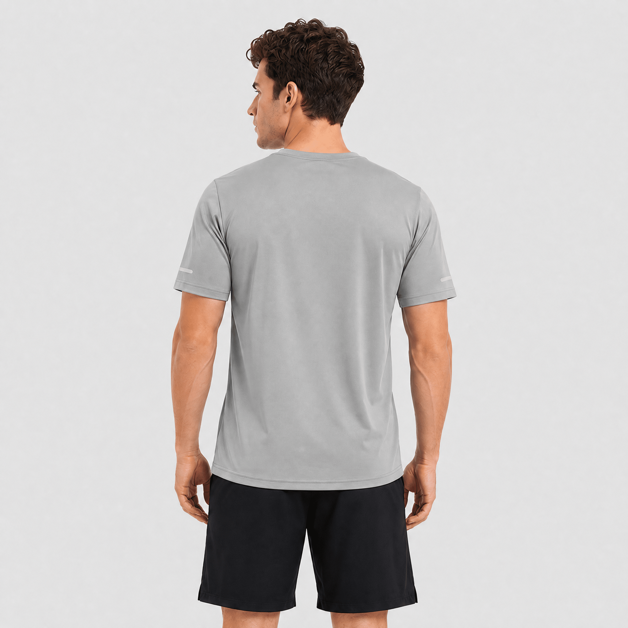 Light Grey MAGCOMSEN Men's Dry Fit Sun Protection Stretch Training & Sports T-Shirts in #Color_Light Grey