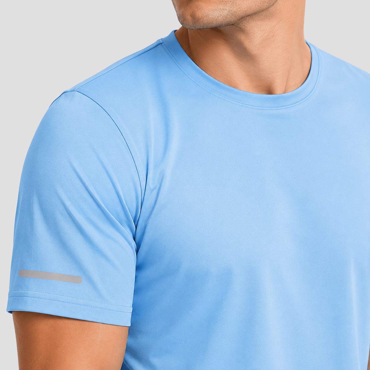 Sky Blue MAGCOMSEN Men's Dry Fit Sun Protection Stretch Training & Sports T-Shirts in #Color_Sky Blue