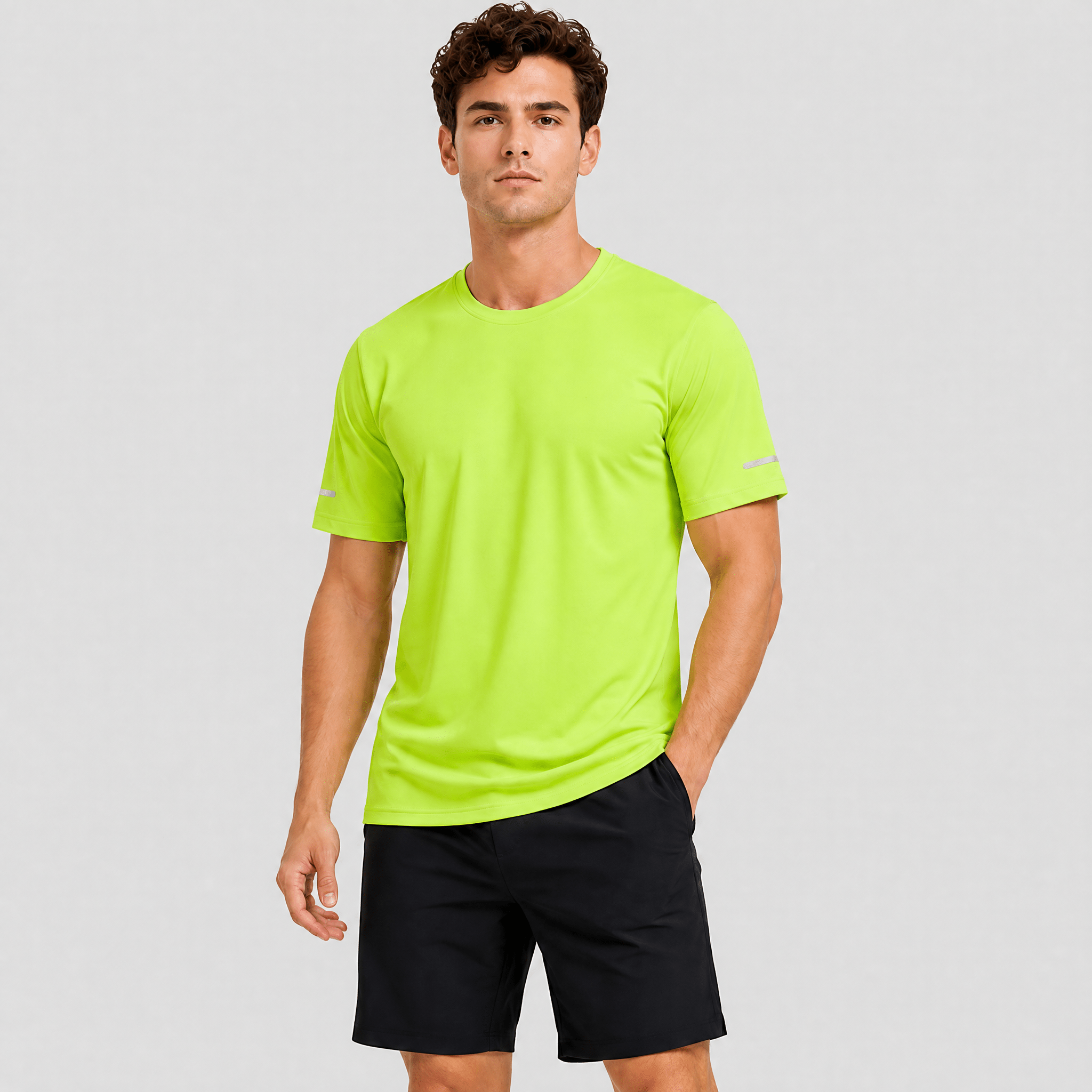 Green MAGCOMSEN Men's Dry Fit Sun Protection Stretch Training & Sports T-Shirts in #Color_Green