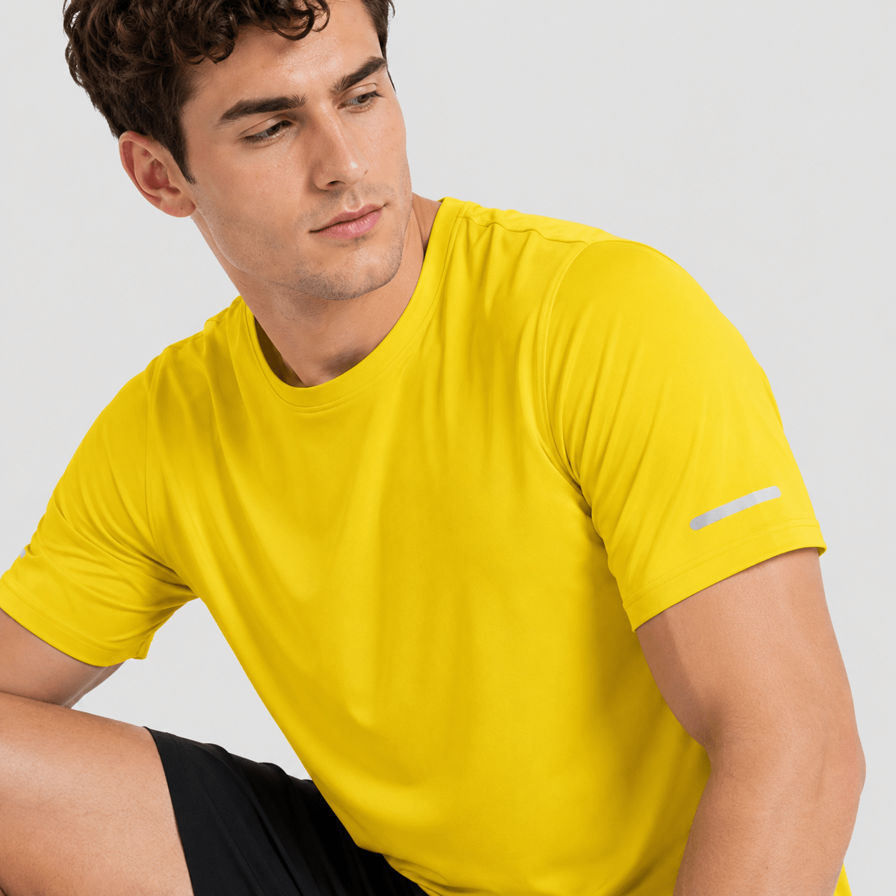 Yellow MAGCOMSEN Men's Dry Fit Sun Protection Stretch Training & Sports T-Shirts in #Color_Yellow
