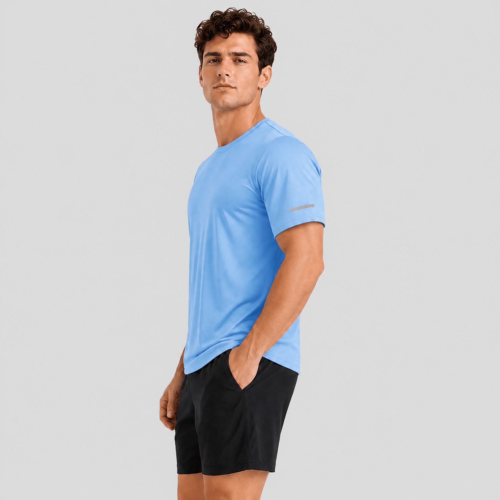 Sky Blue MAGCOMSEN Men's Dry Fit Sun Protection Stretch Training & Sports T-Shirts in #Color_Sky Blue