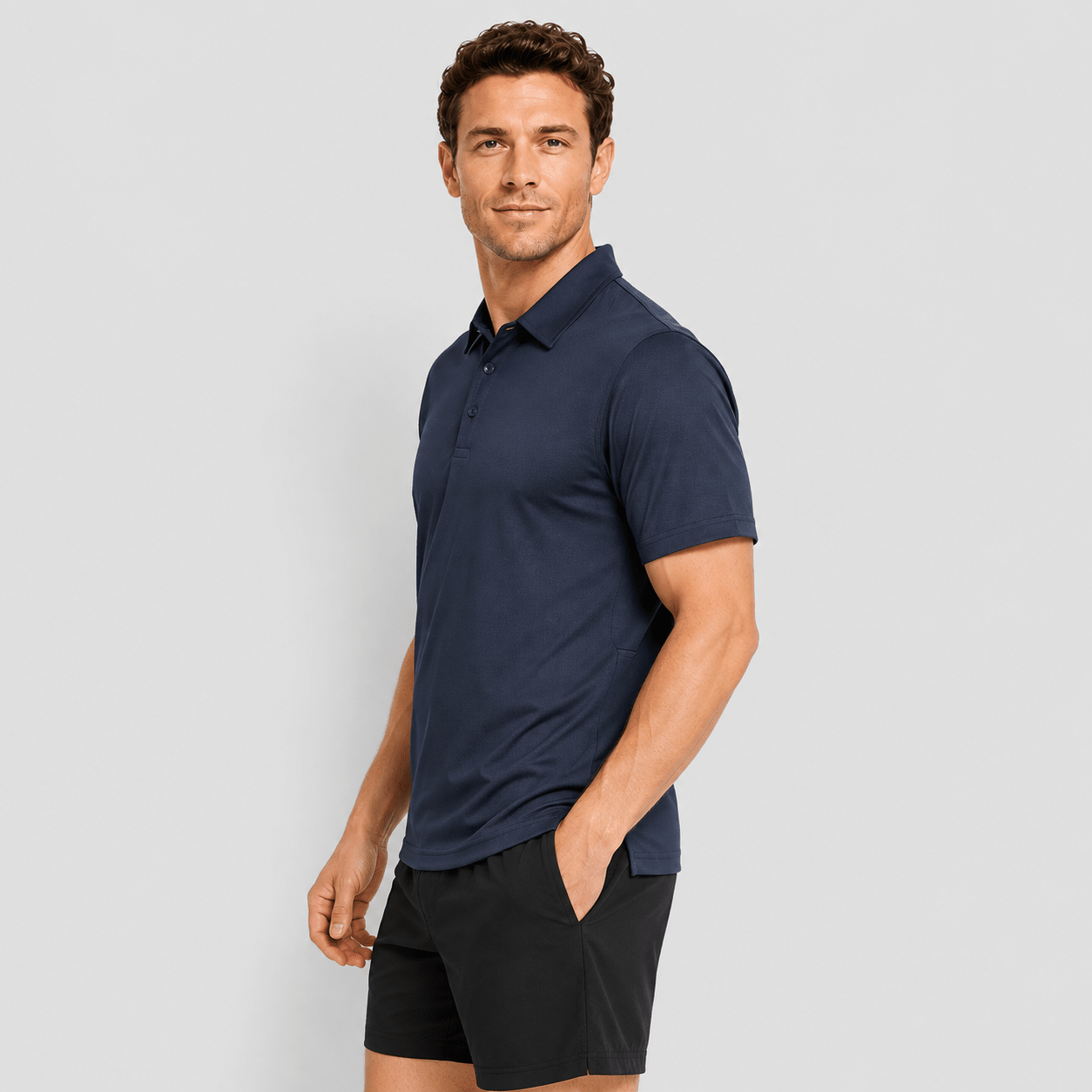 Navy MAGCOMSEN Men's Golf Quick Dry Polo Shirt in #Color_Navy