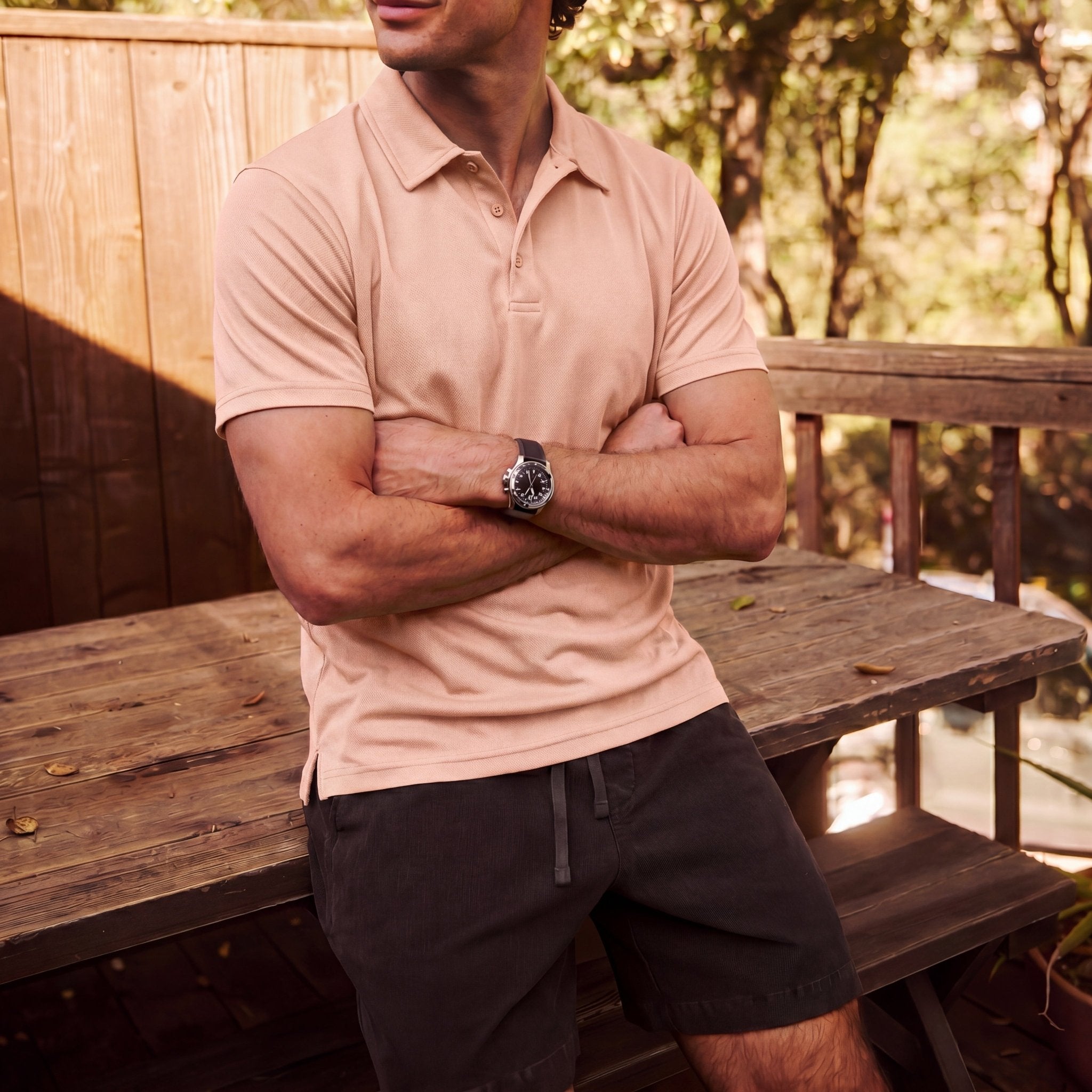 Men's Golf Quick Dry Polo Shirt Apricot by MAGCOMSEN