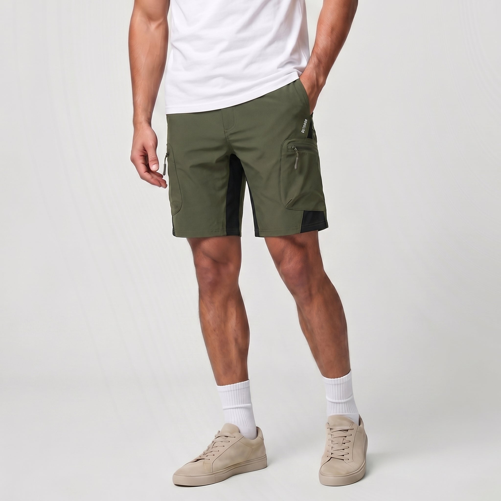 Green MAGCOMSEN Men's Hiking Cargo Shorts - Water Resistant Quick Dry Golf Shorts in #Color_Green
