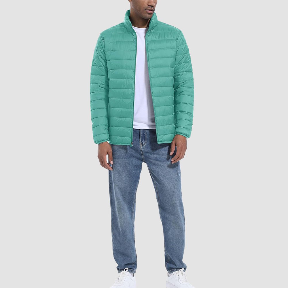 Men's Lightweight Puffer Jacket – Water - Repellent Winter Coat Grey Green by MAGCOMSEN