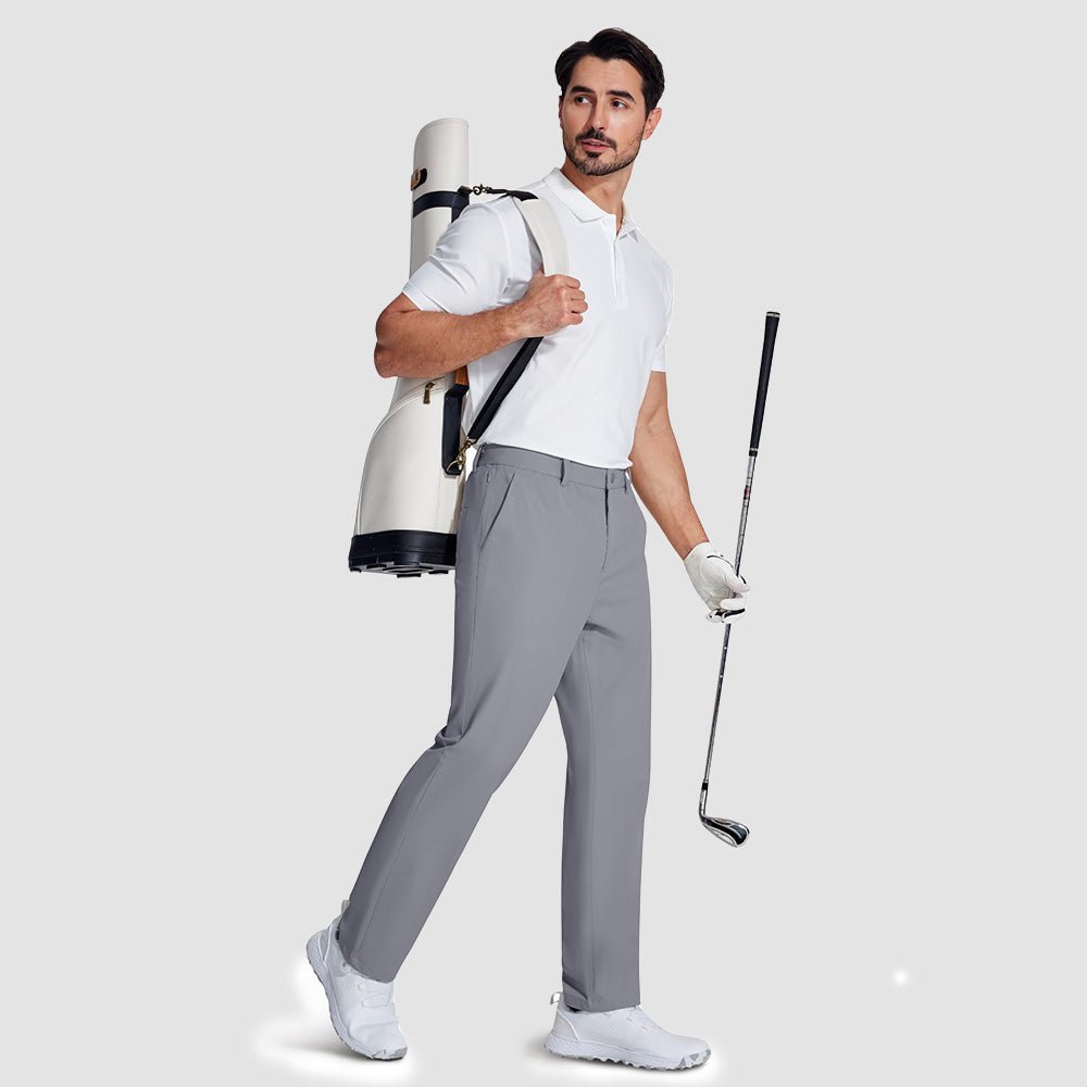 Light Grey MAGCOMSEN Men's Lightweight Quick-Dry Hiking Pants - Stretch Travel Pants in #Color_Light Grey