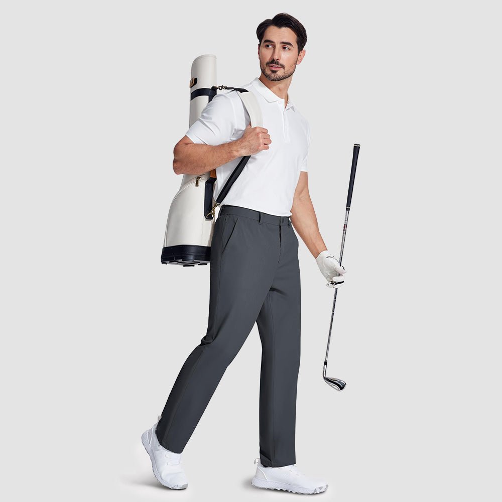 Dark Grey MAGCOMSEN Men's Lightweight Quick-Dry Hiking Pants - Stretch Travel Pants in #Color_Dark Grey