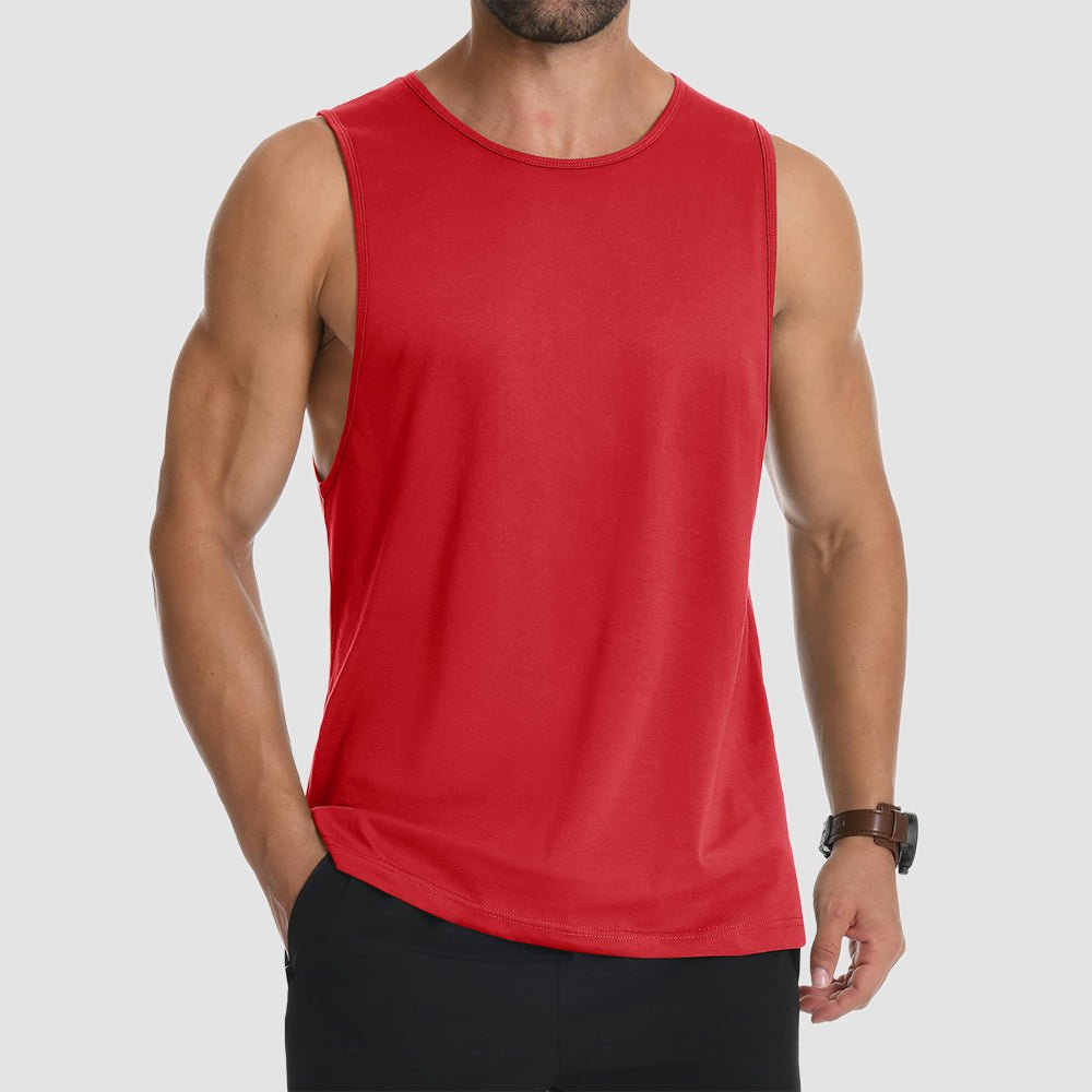 Men's Lightweight Sleeveless Tank Top Tomato Red by MAGCOMSEN