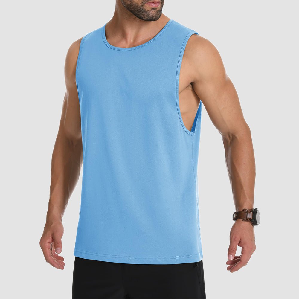 Men's Lightweight Sleeveless Tank Top Waterfall Blue by MAGCOMSEN