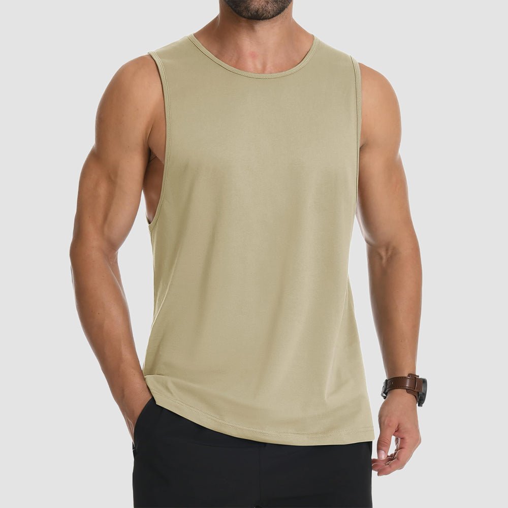 Men's Lightweight Sleeveless Tank Top Khaki by MAGCOMSEN
