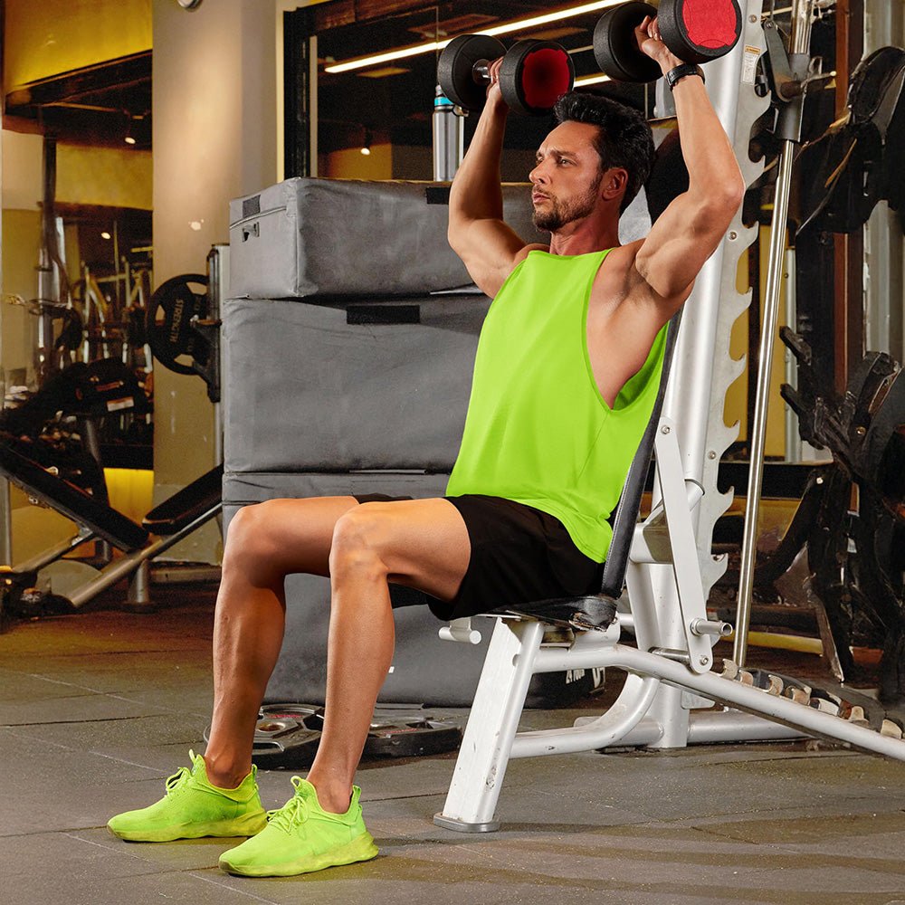 Men's Lightweight Sleeveless Tank Top Neon Green by MAGCOMSEN