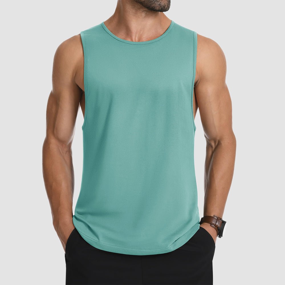 Men's Lightweight Sleeveless Tank Top Grey Green by MAGCOMSEN