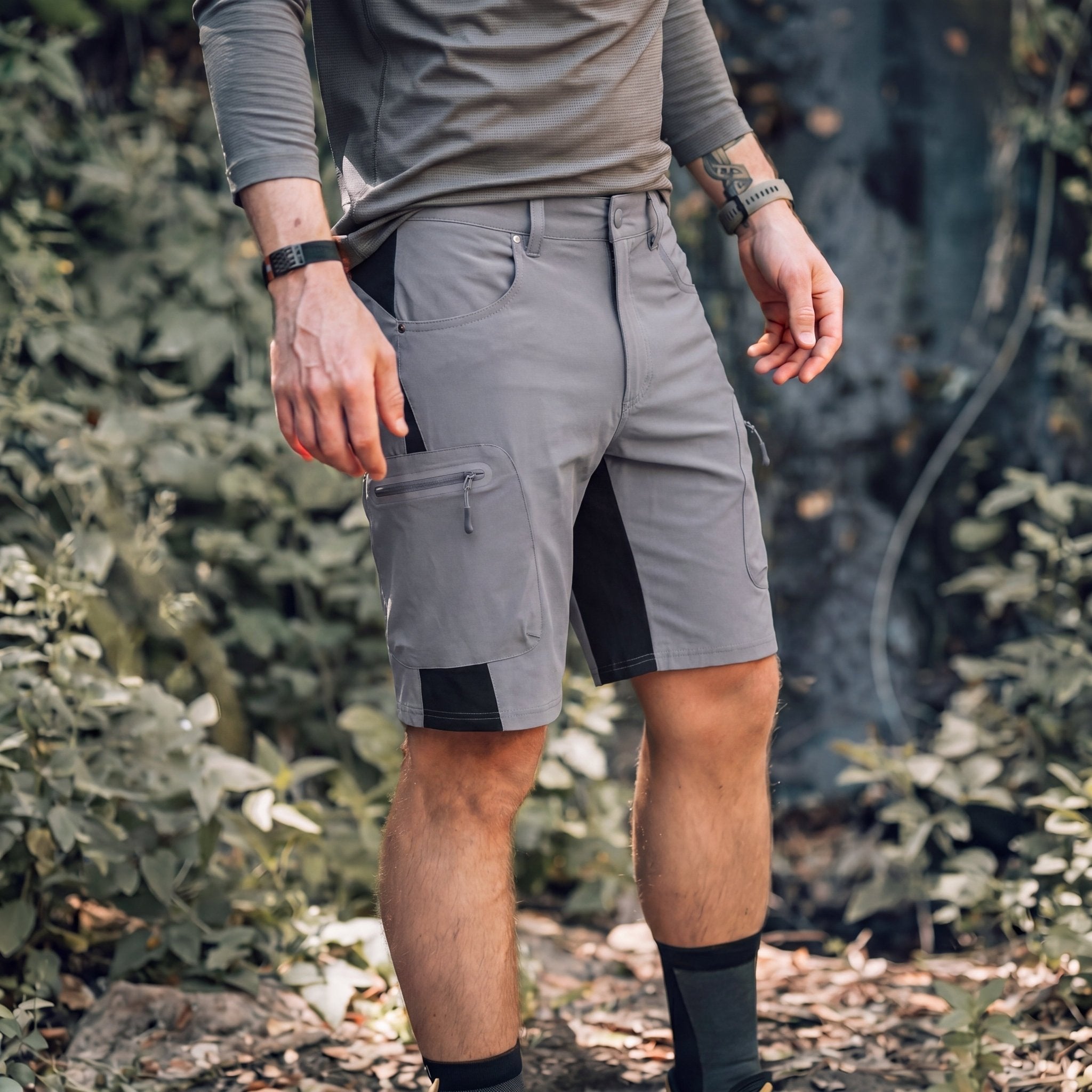 Light Grey Men's Quick Dry Cargo Shorts - MAGCOMSEN #Color_Light Grey