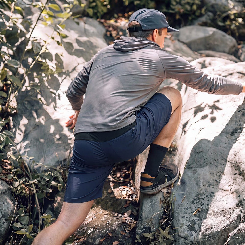 Navy Men's Quick Dry Cargo Shorts - MAGCOMSEN #Color_Navy