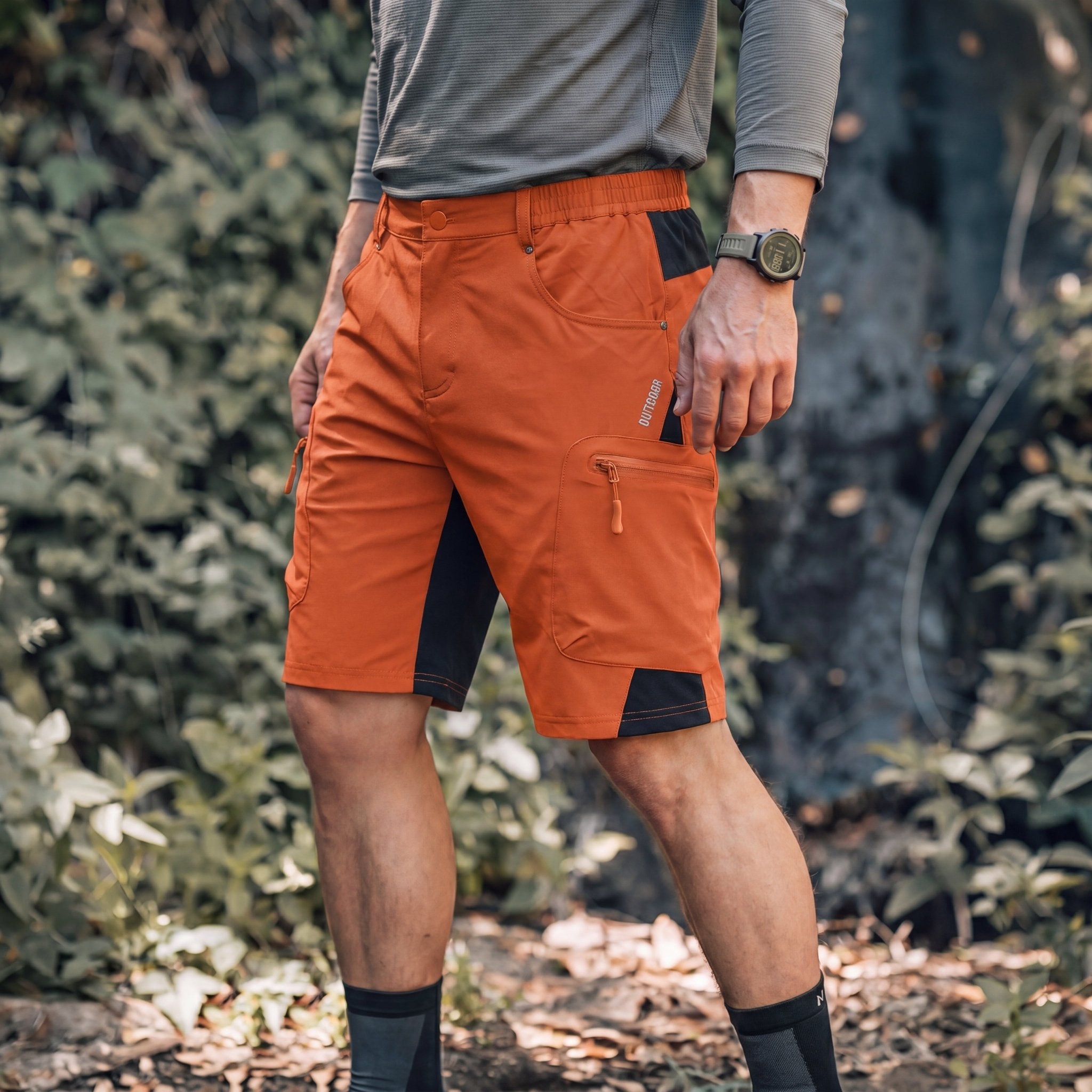 Orange Men's Quick Dry Cargo Shorts - MAGCOMSEN #Color_Orange
