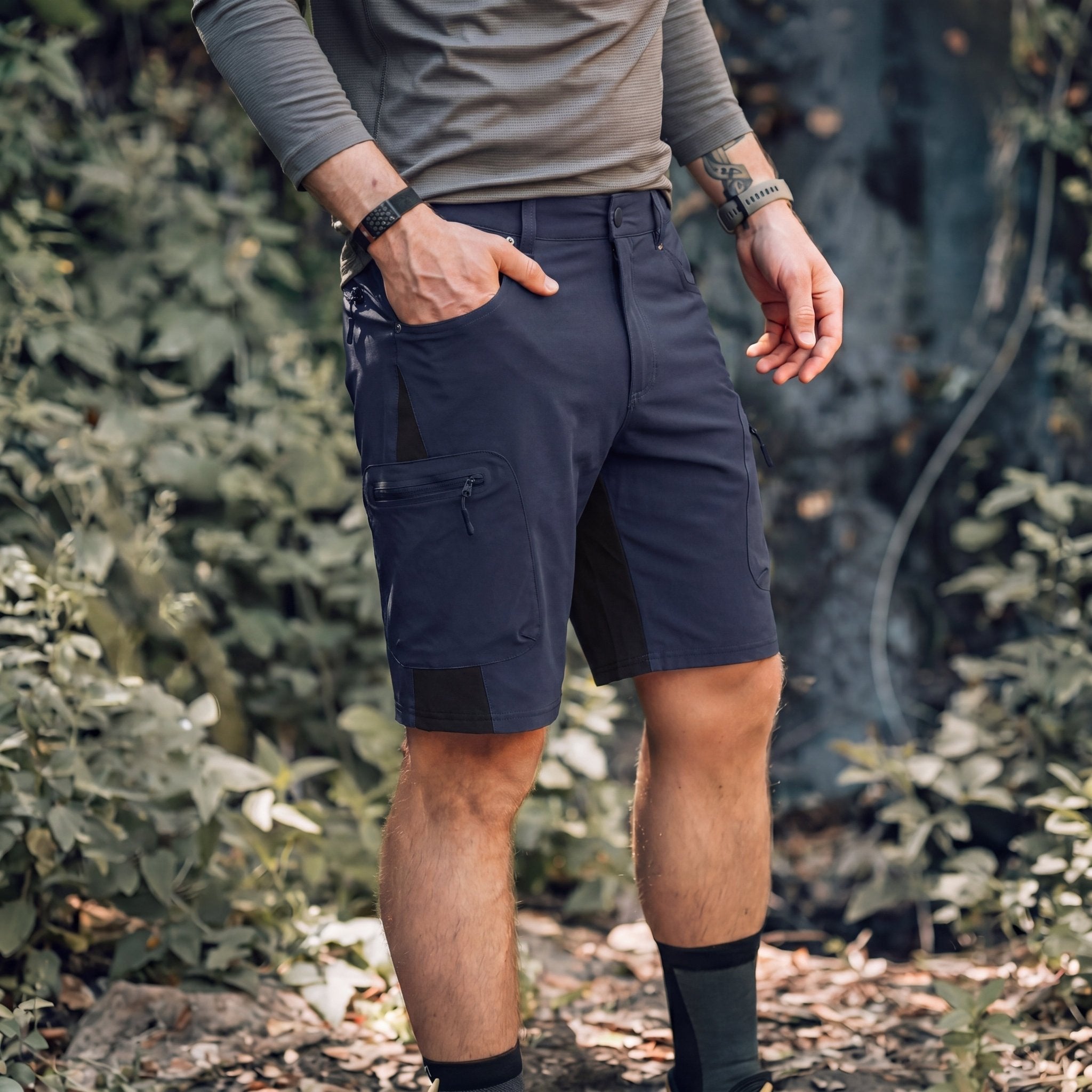 Navy Men's Quick Dry Cargo Shorts - MAGCOMSEN #Color_Navy