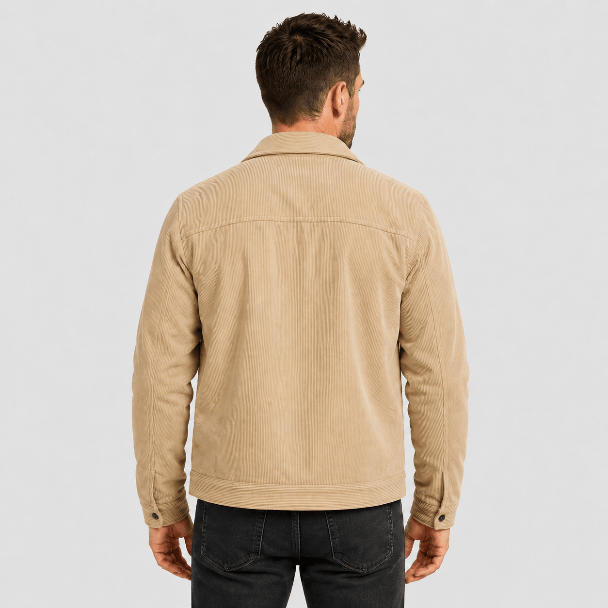 Men's Sherpa-Lined Corduroy Winter Jacket Dark Brown by MAGCOMSEN