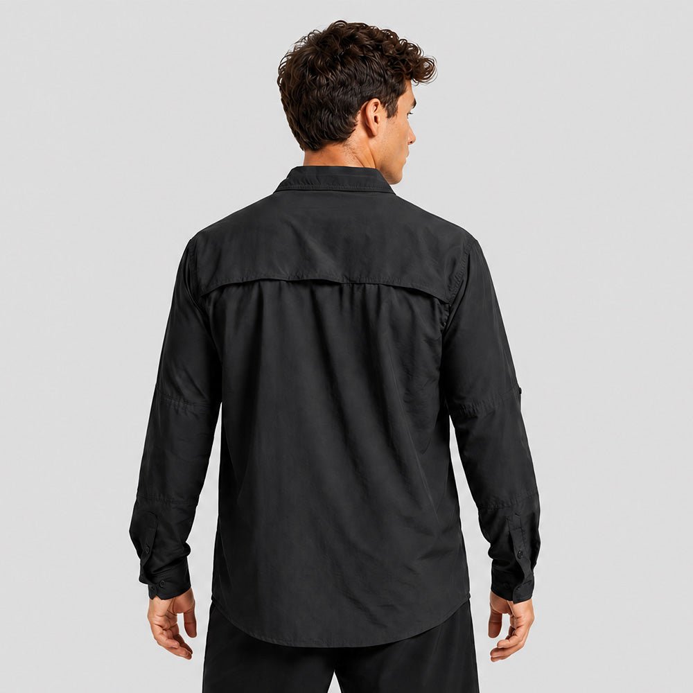 Men's Tactical Shirt, Quick-Dry & UV Protection for Hiking Black by MAGCOMSEN