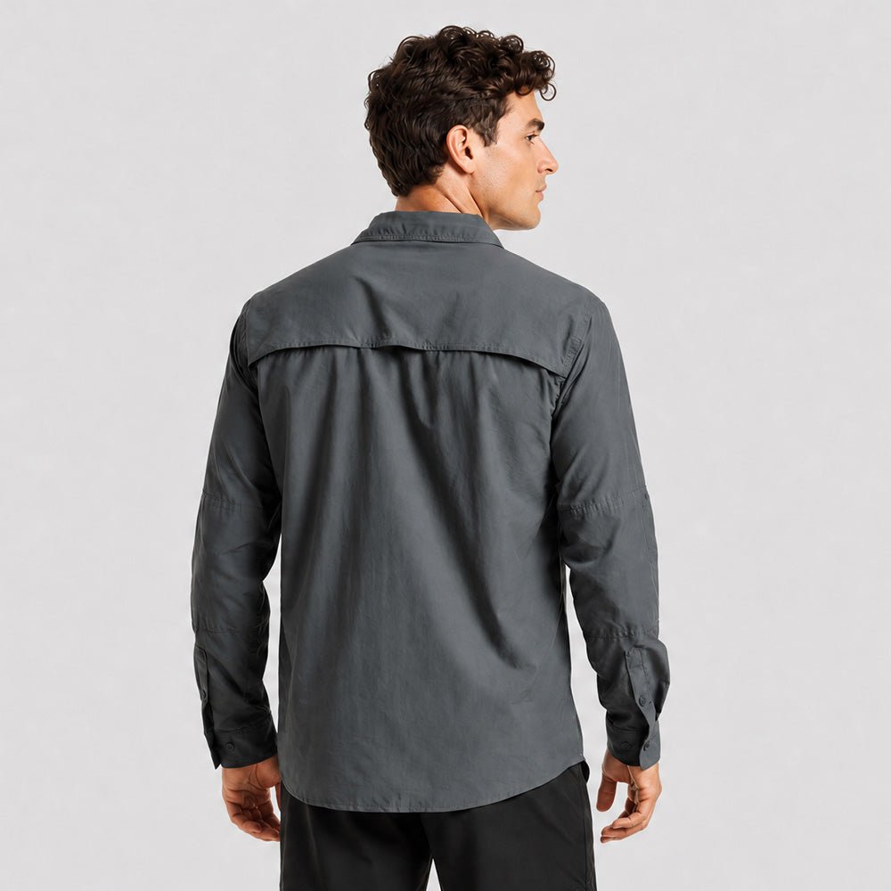 Men's Tactical Shirt, Quick-Dry & UV Protection for Hiking Dark-grey by MAGCOMSEN