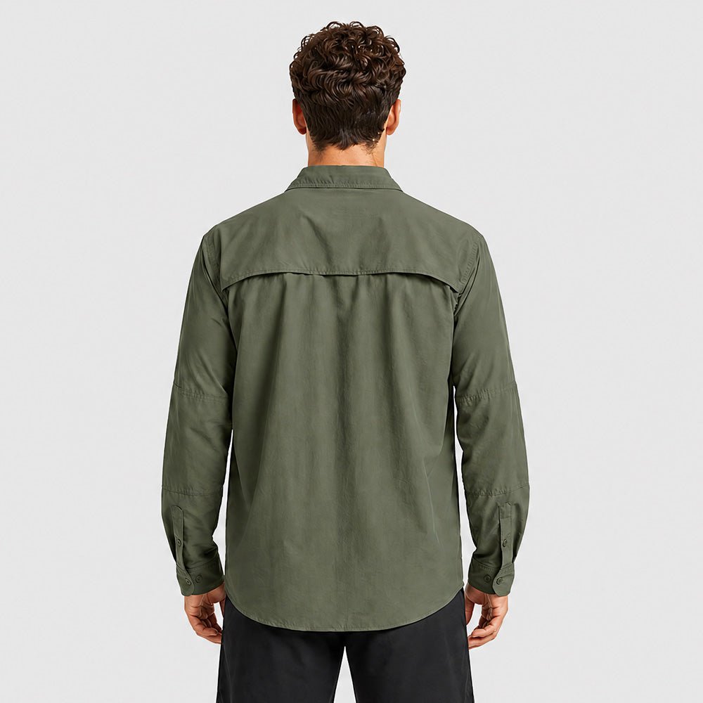 Men's Tactical Shirt, Quick-Dry & UV Protection for Hiking Army-green by MAGCOMSEN