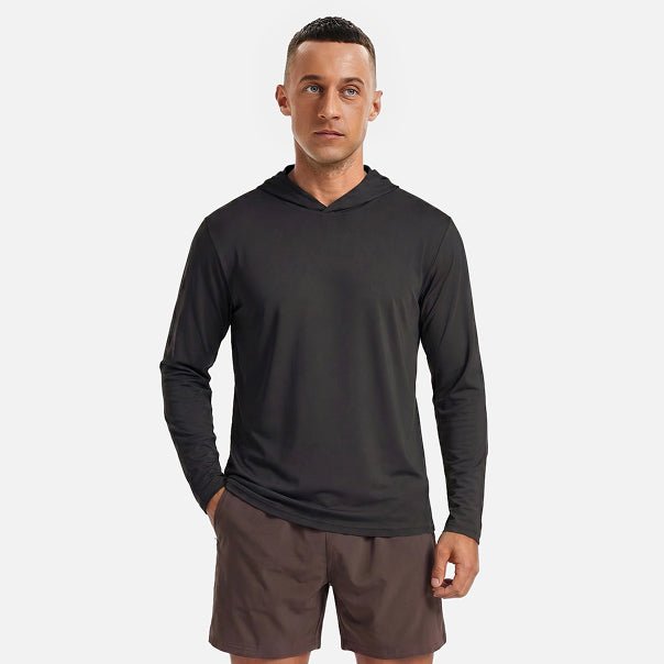 Men's UPF 50+ Hooded Fishing Shirts | Sun Protection Black by MAGCOMSEN