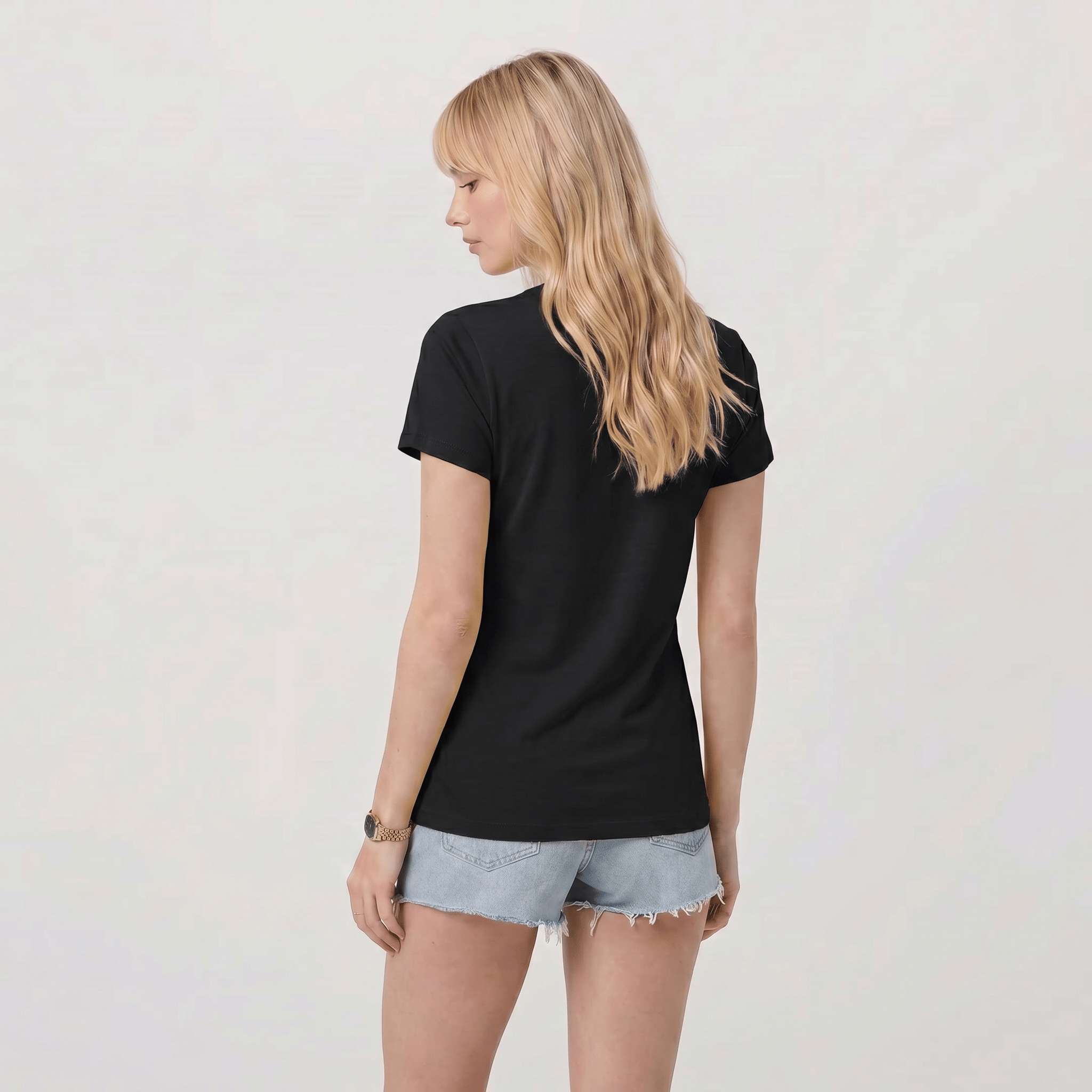 Black MAGCOMSEN Women UPF 50 Plus V Neck Workout Top - Cooling Quick Dry Hiking Shirt in #Color_Black