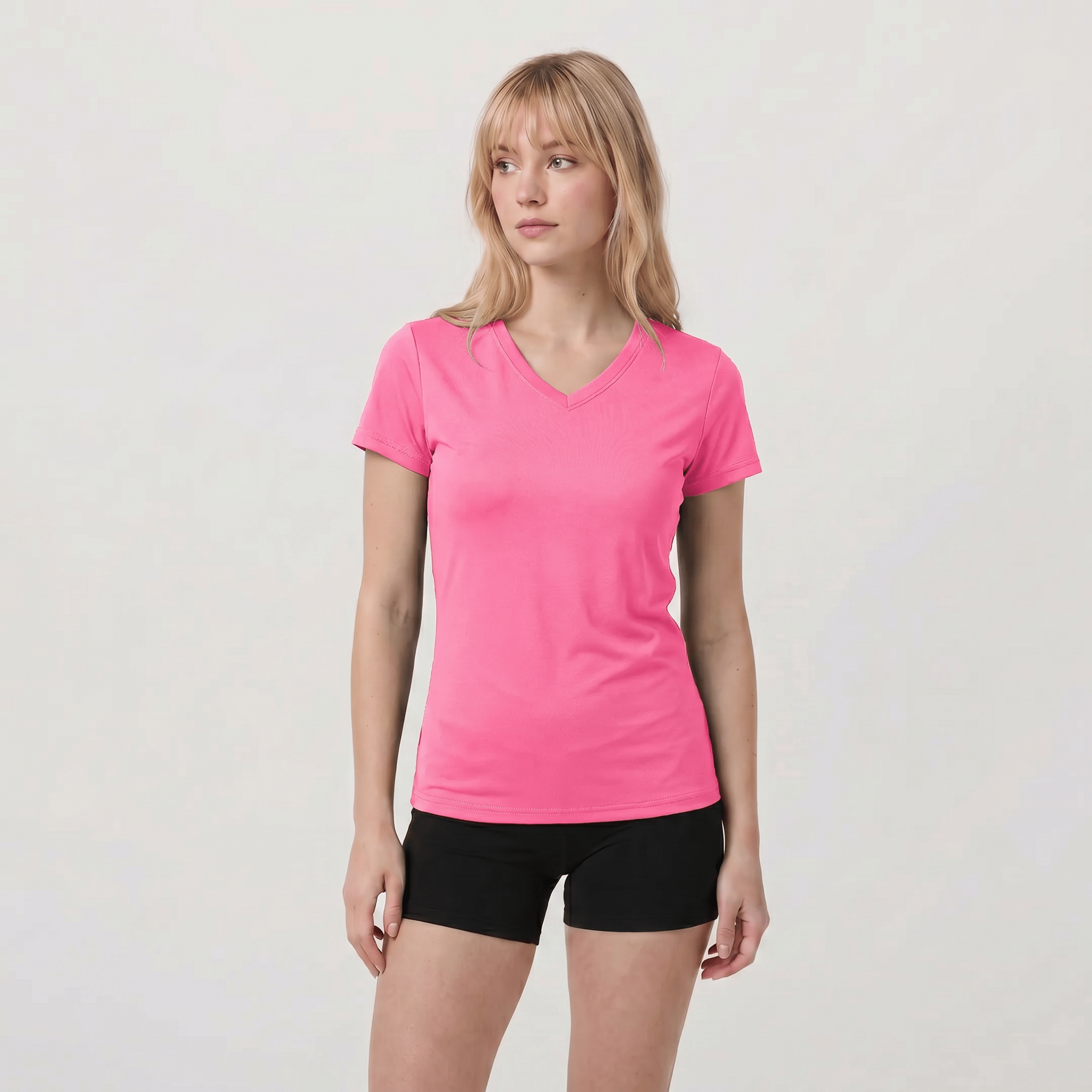 Rose Pink MAGCOMSEN Women UPF 50 Plus V Neck Workout Top - Cooling Quick Dry Hiking Shirt in #Color_Rose Pink