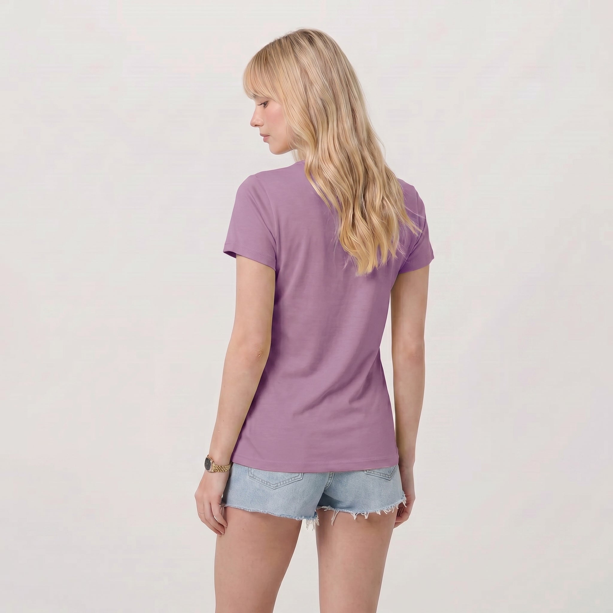 Grey Purple MAGCOMSEN Women UPF 50 Plus V Neck Workout Top - Cooling Quick Dry Hiking Shirt in #Color_Grey Purple