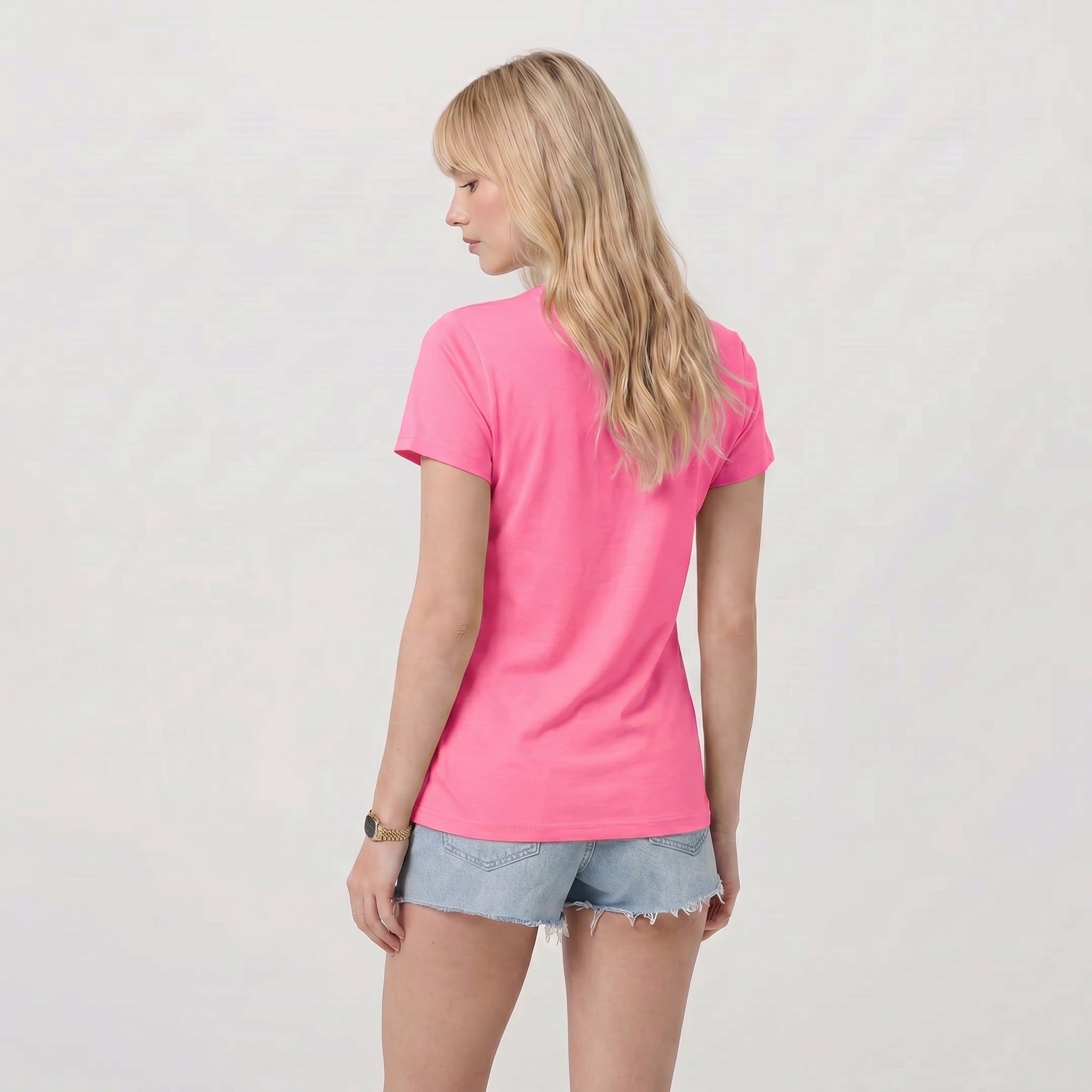 Rose Pink MAGCOMSEN Women UPF 50 Plus V Neck Workout Top - Cooling Quick Dry Hiking Shirt in #Color_Rose Pink